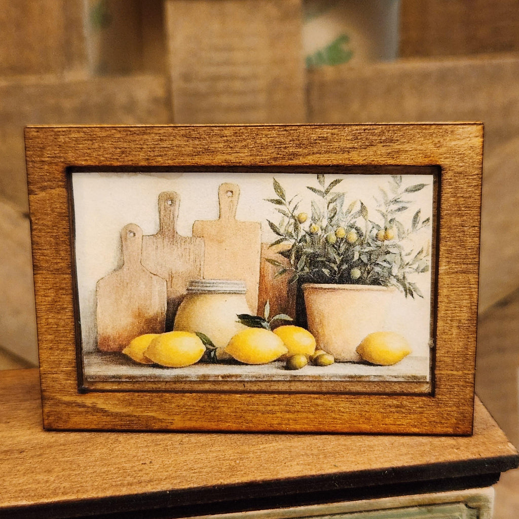 Dollhouse Miniature Lemon Kitchen Print, 1:12 Scale