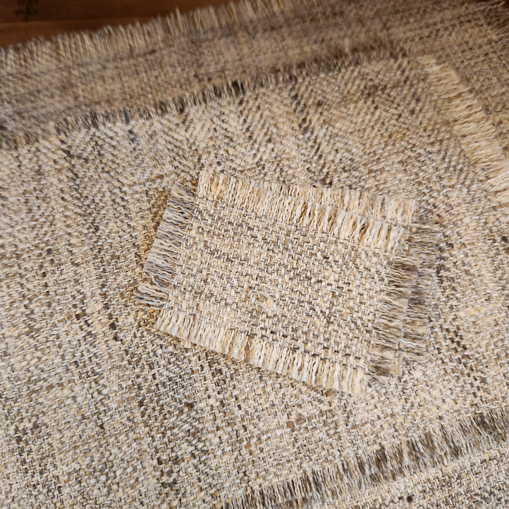 1:12 Scale Miniature Farmhouse Area Rug – Neutral Tan, Gray & White