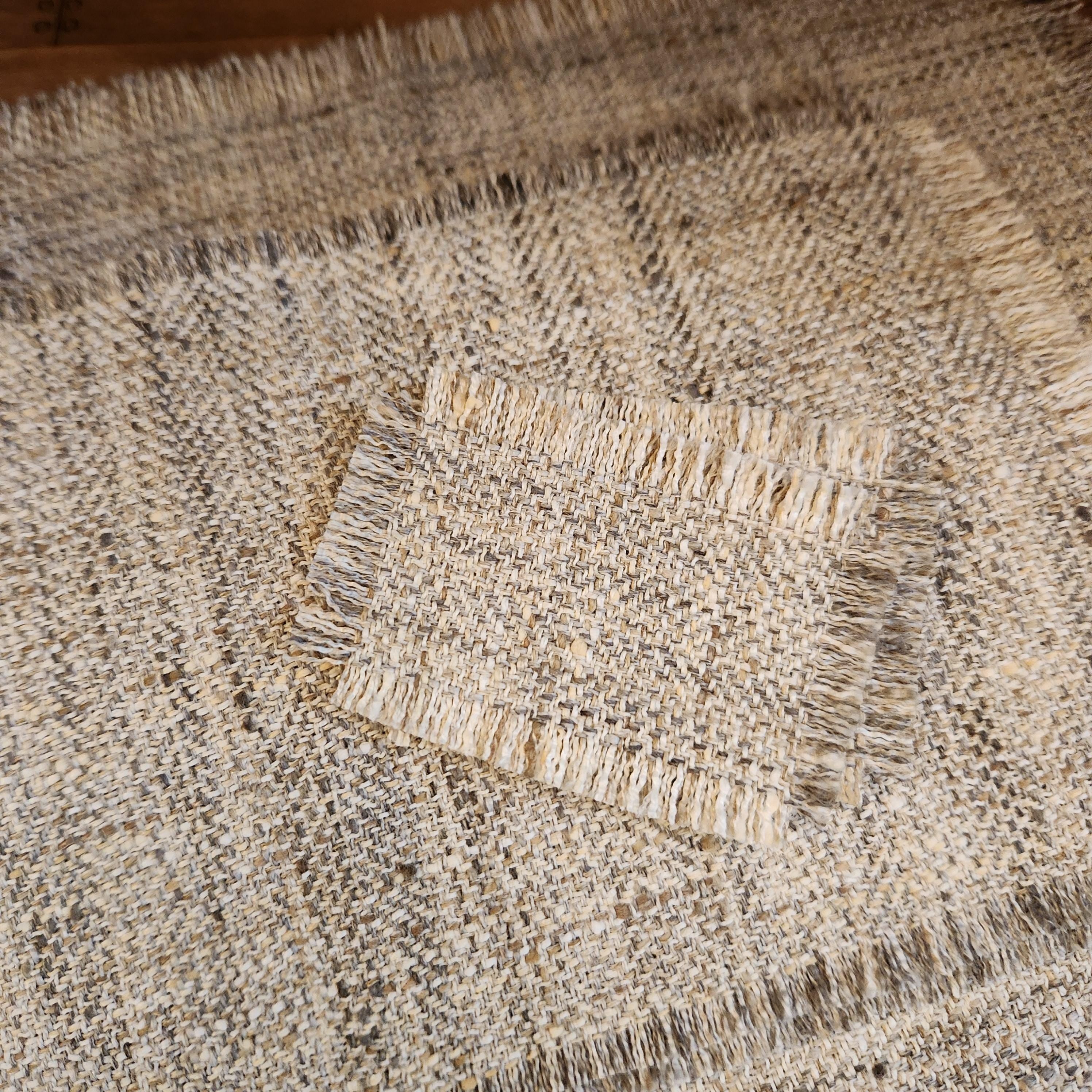 1:12 Scale Miniature Farmhouse Area Rug – Neutral Tan, Gray & White