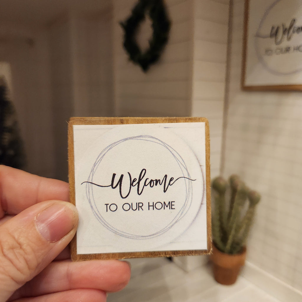 Dollhouse Miniature Sign, Welcome Home Decor, 1:12 Scale