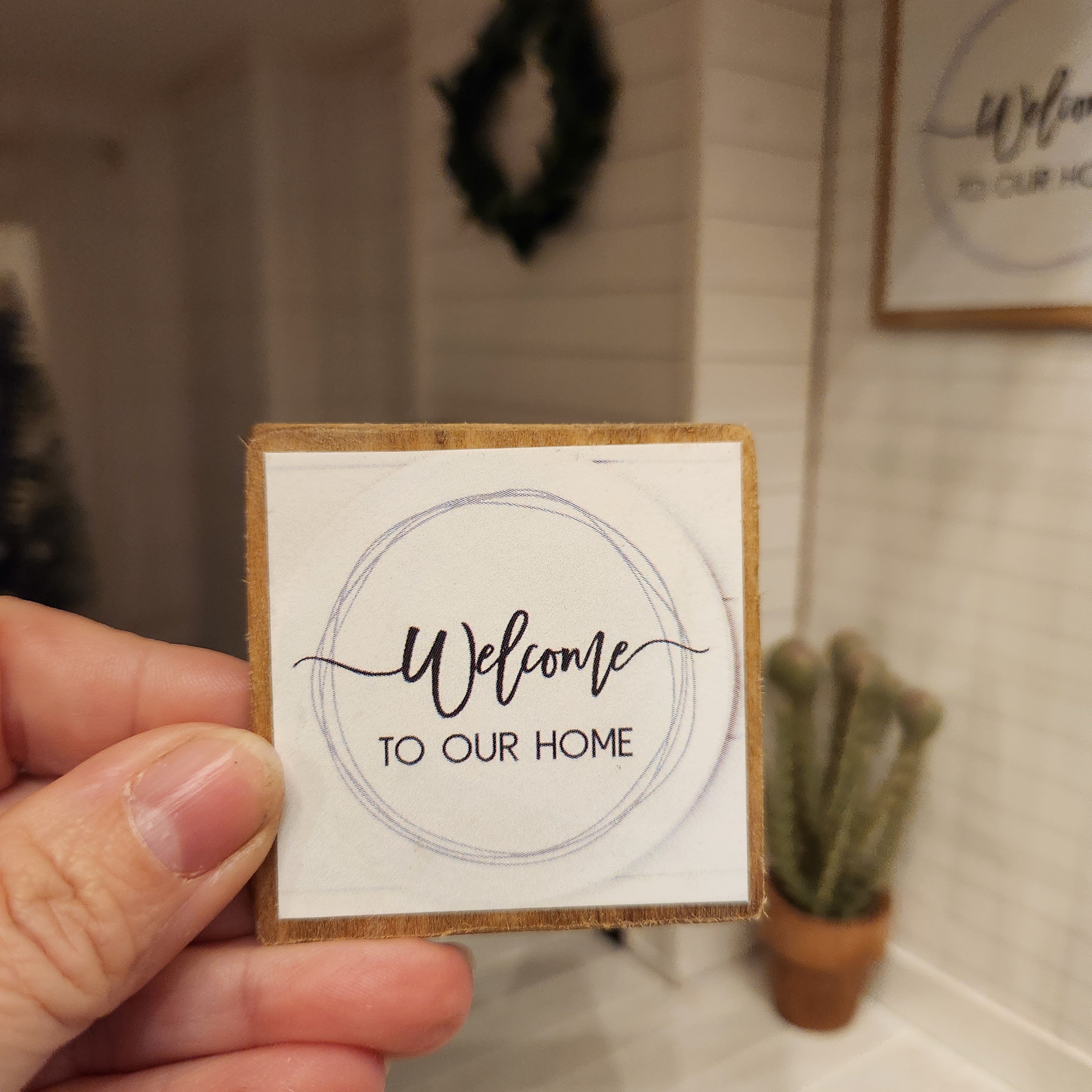Dollhouse Miniature Sign, Welcome Home Decor, 1:12 Scale