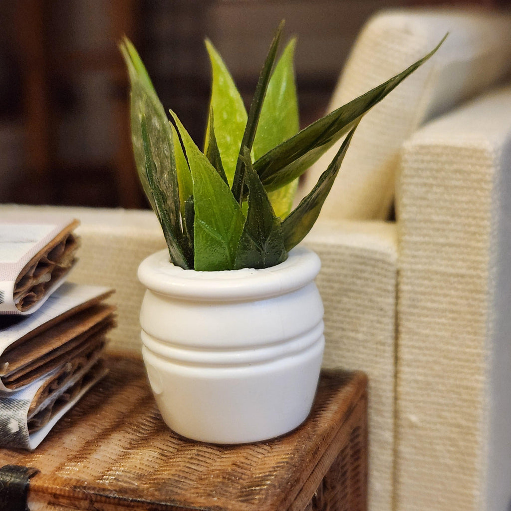 SNAKE PLANT, Dollhouse Miniatures, home decor, miniature plants, dollhouse accents, 1:12 scale, home greenery