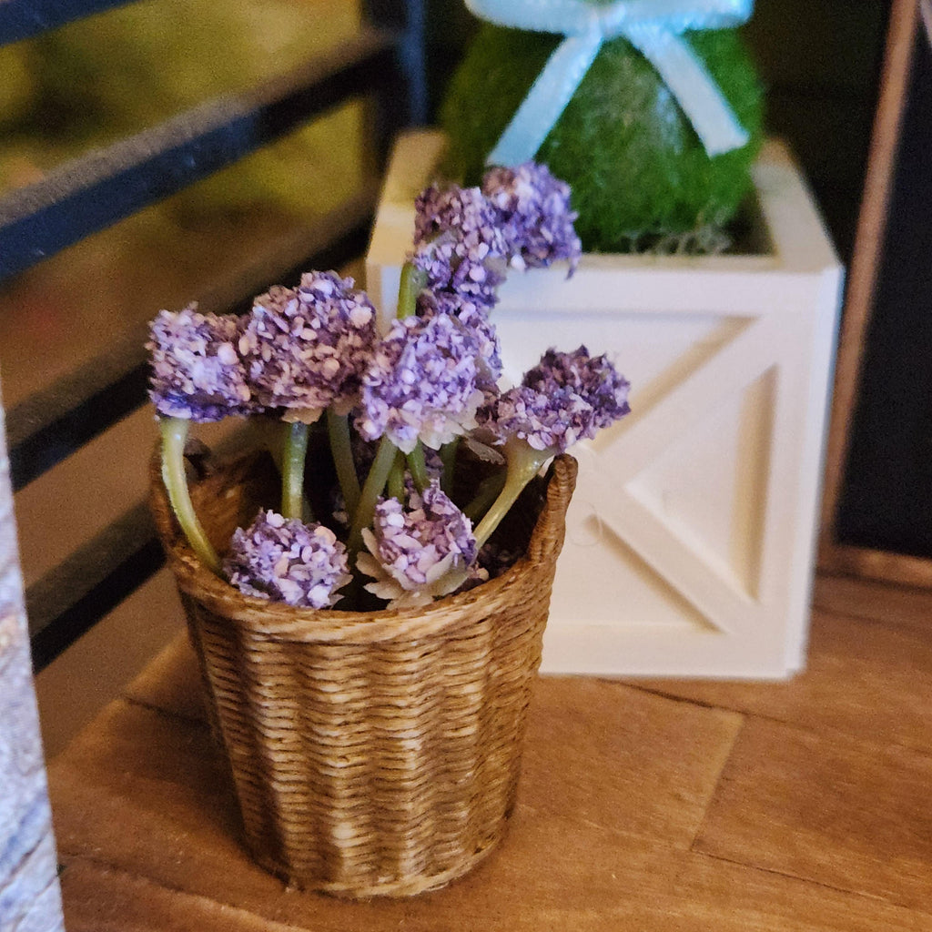 Dollhouse Miniature Potted Flowers | Basket of Flowers, Spring Accent