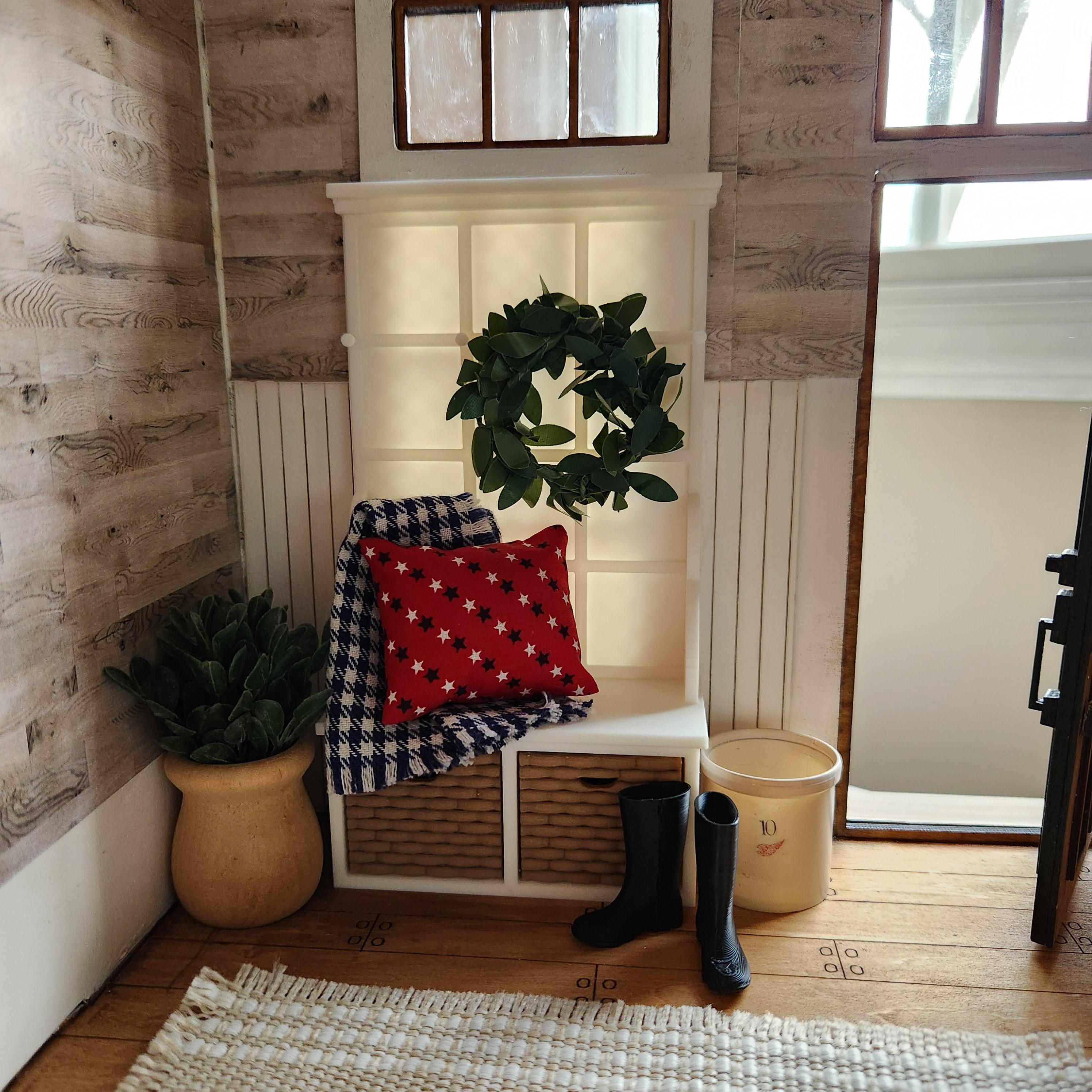 Dollhouse Miniatures HALL BENCH, dollhouse furniture, vintage, 1:12 scale