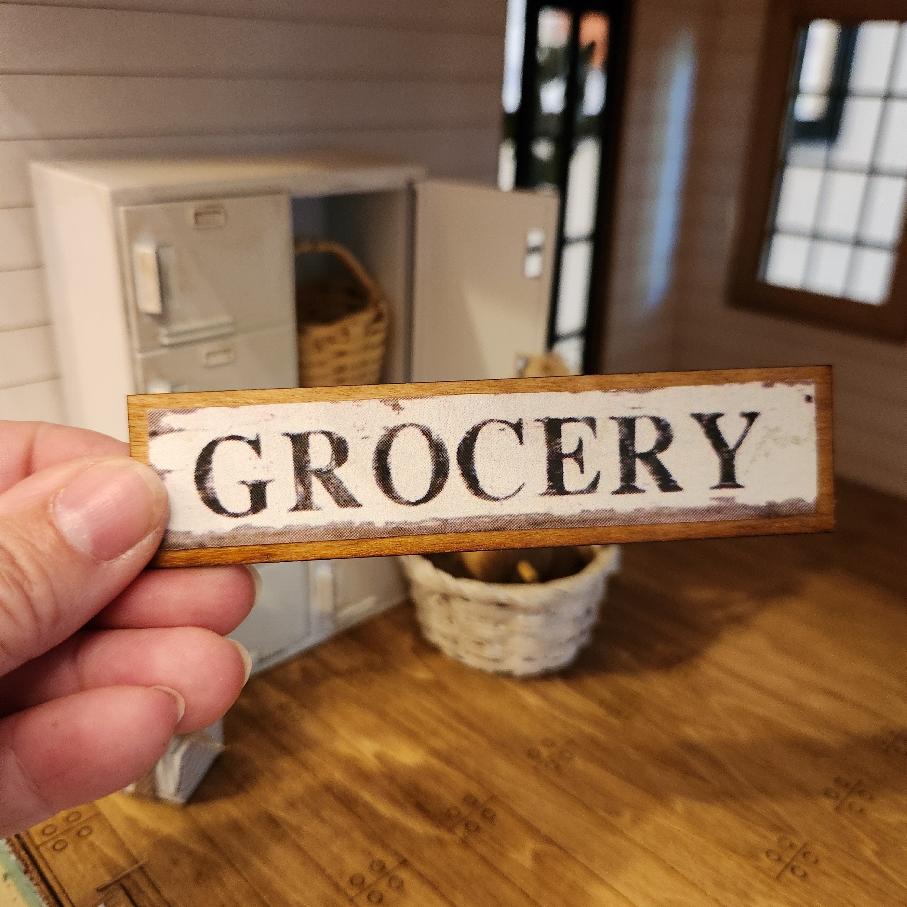 Dollhouse Grocery Sign, Farmhouse 1:12 Scale Miniature Decor