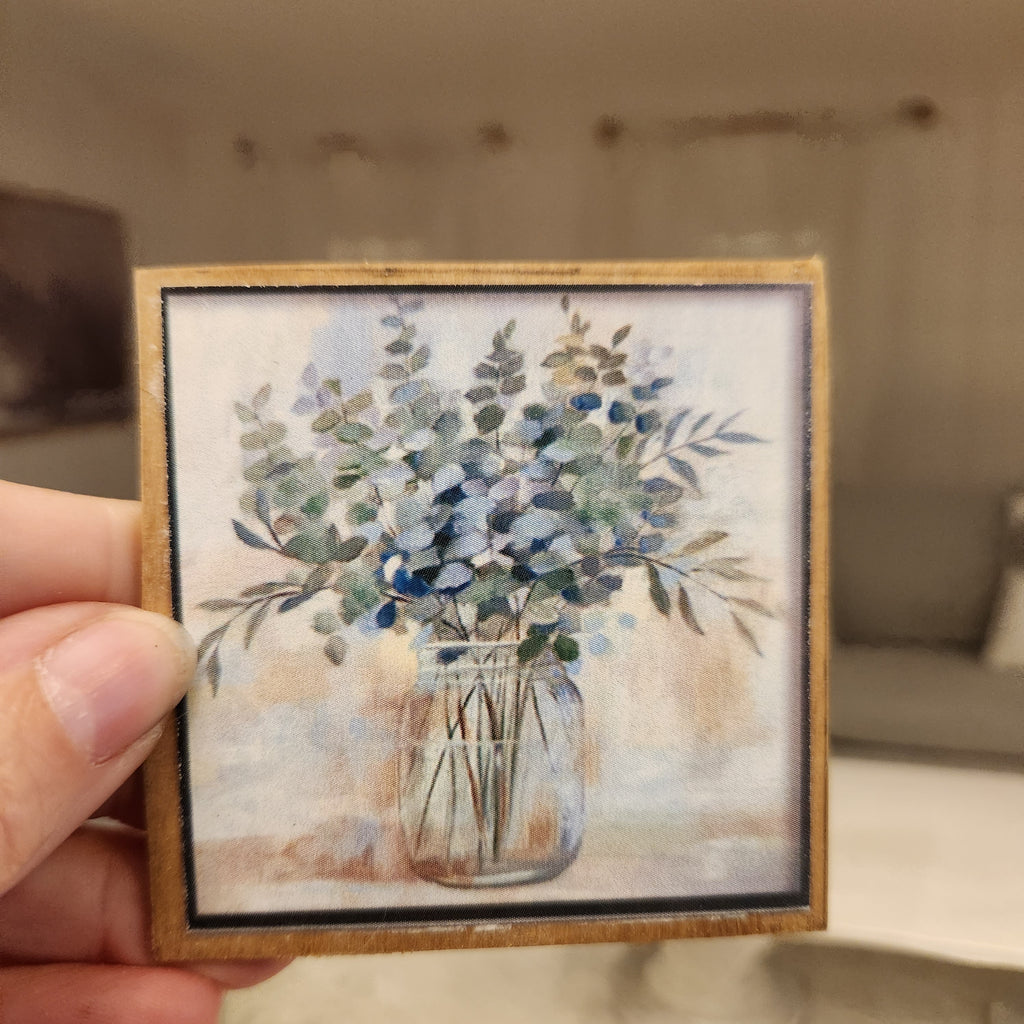 1:12 Scale Miniature Eucalyptus Sign – Botanical Jar Wall Art