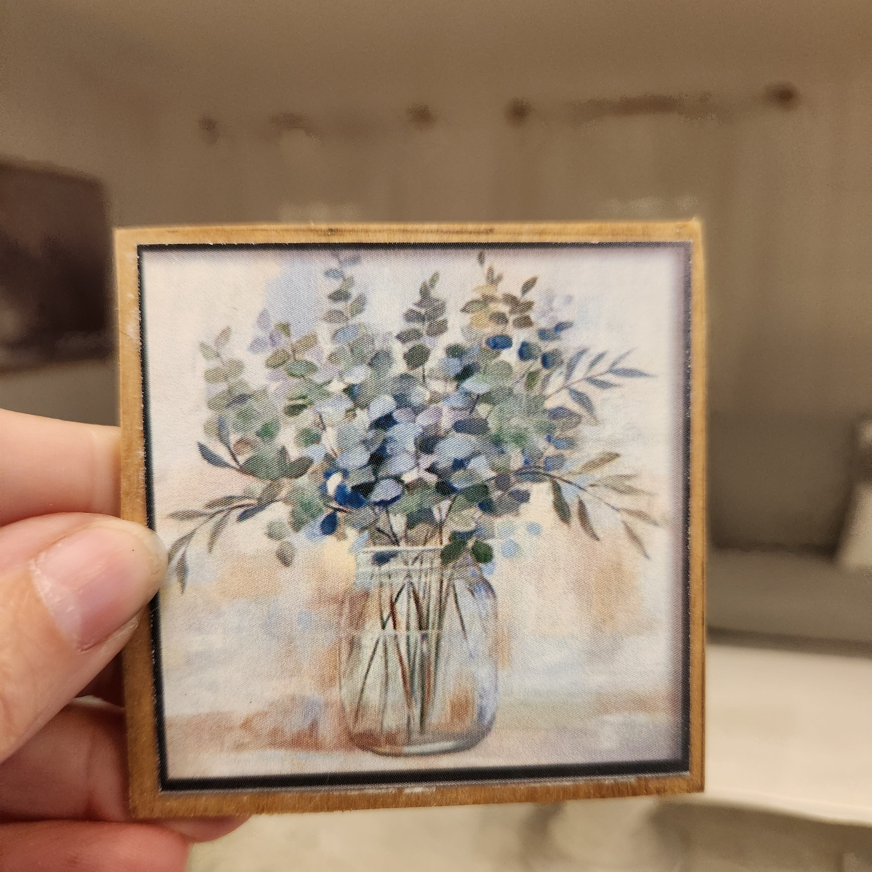 1:12 Scale Miniature Eucalyptus Sign – Botanical Jar Wall Art