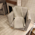 1:12 Scale Miniature Sage Green Throw – Ribbed Farmhouse Afghan