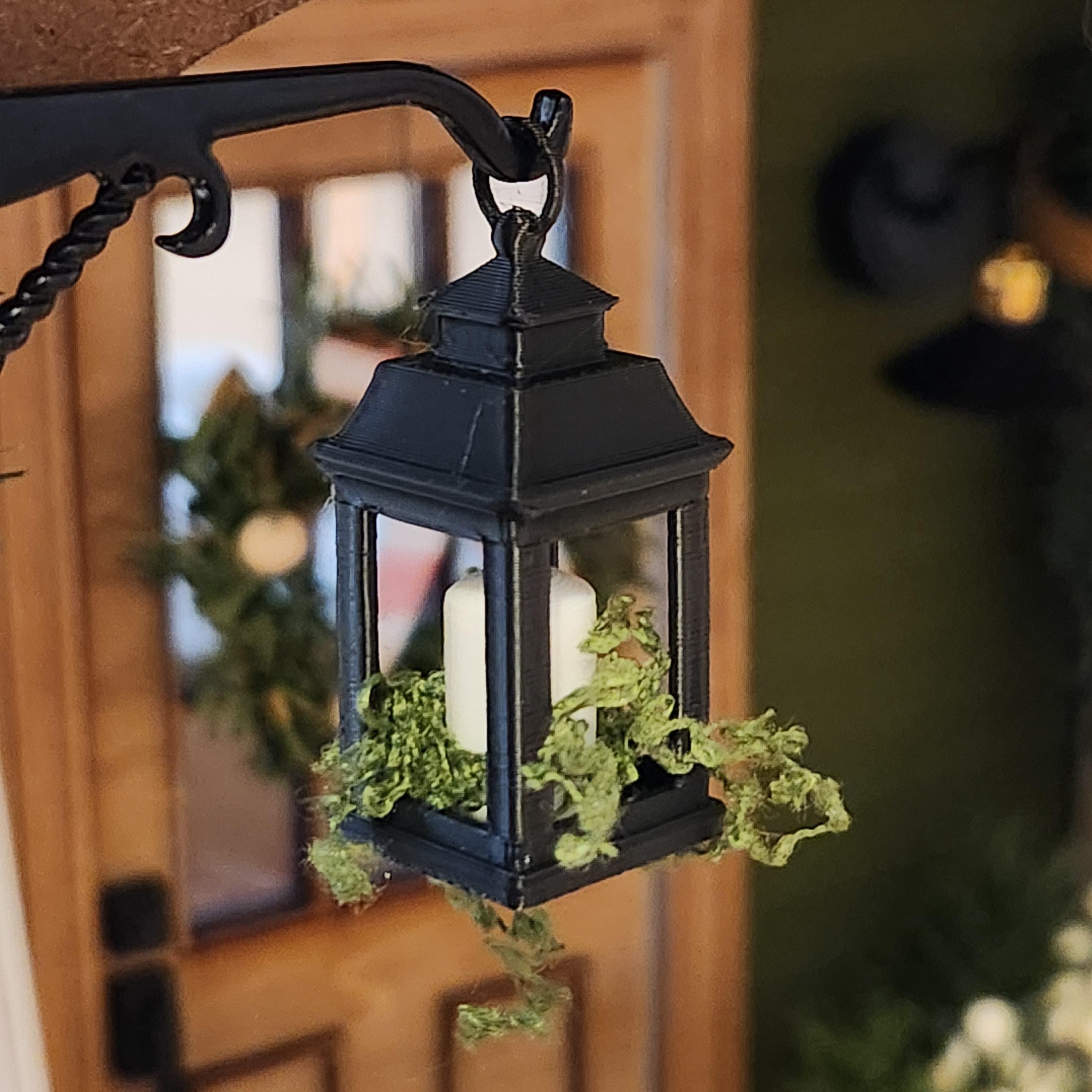 1:12 Scale Miniature Lantern Candleholder – Farmhouse Style Decor