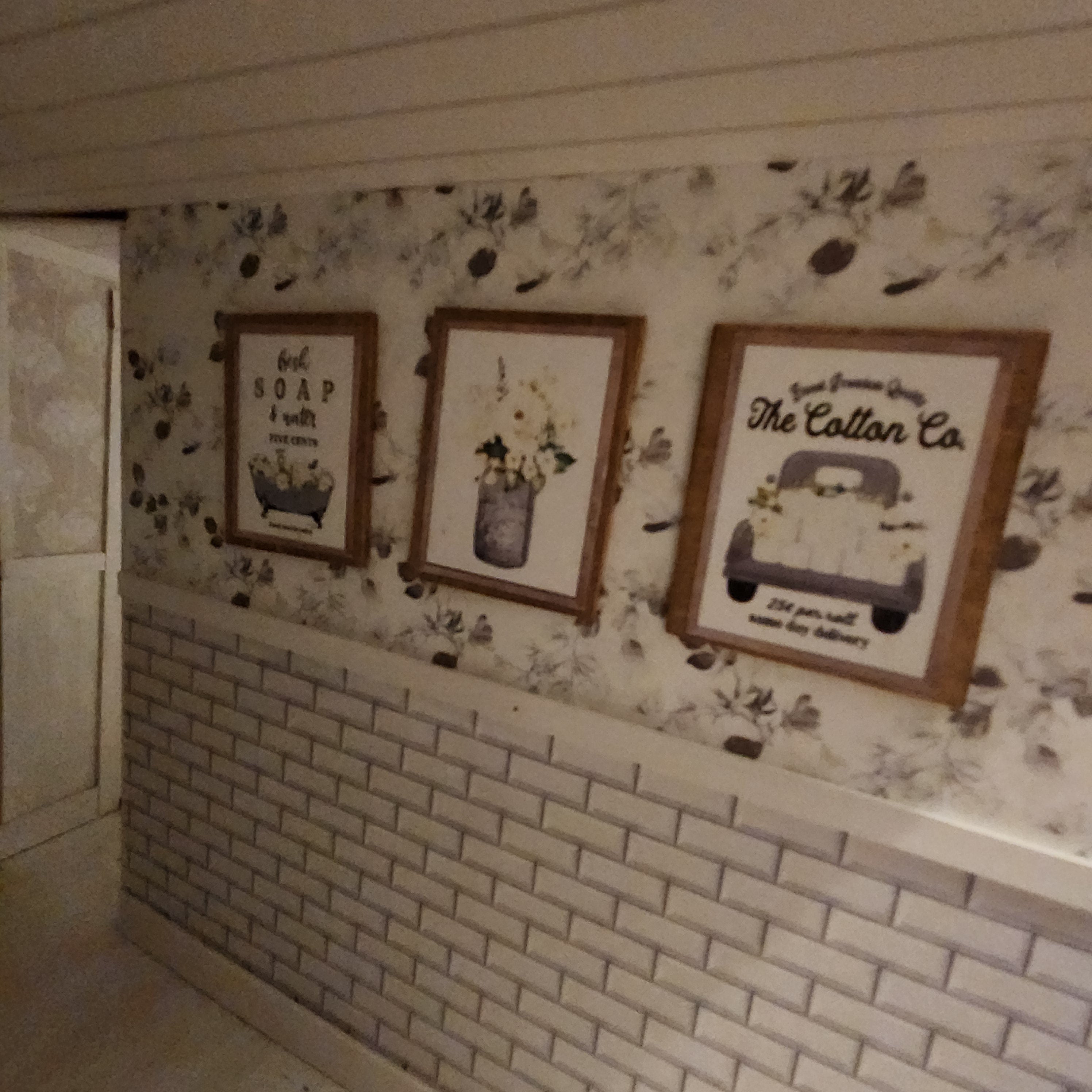 1:12 Scale Miniature Bathroom Sign Set – Trio of Farmhouse Wall Decor