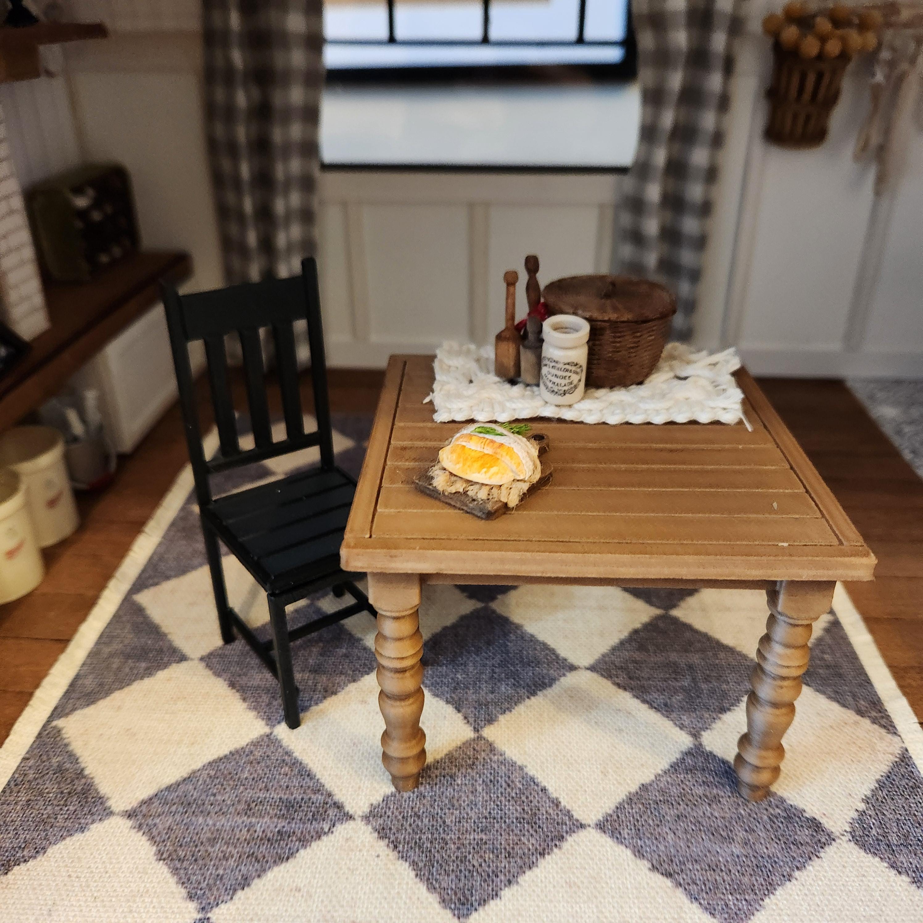 1:12 Scale Miniature Farmhouse Kitchen Chair – 3D Printed DIY Kit
