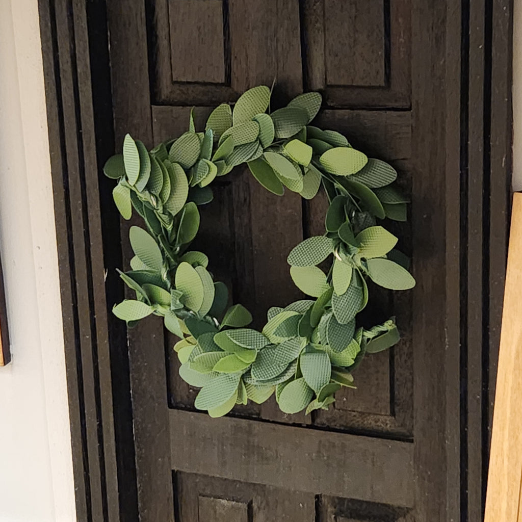 Dollhouse Miniature Wreath, Farmhouse Porch Decor, 1:12 Scale