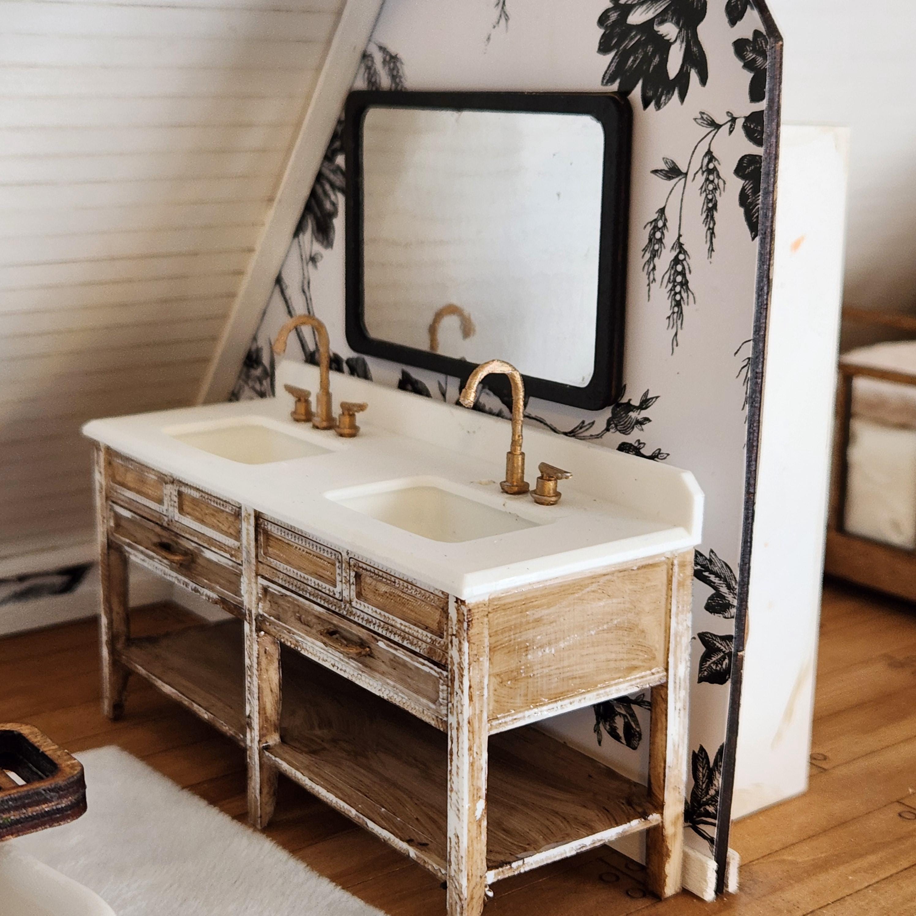 Fully Furnished 1:12 Custom Luxury Miniature Dollhouse Home