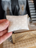 Dollhouse Miniature Accent Pillow, Gray & White Floral, 1:12 Scale