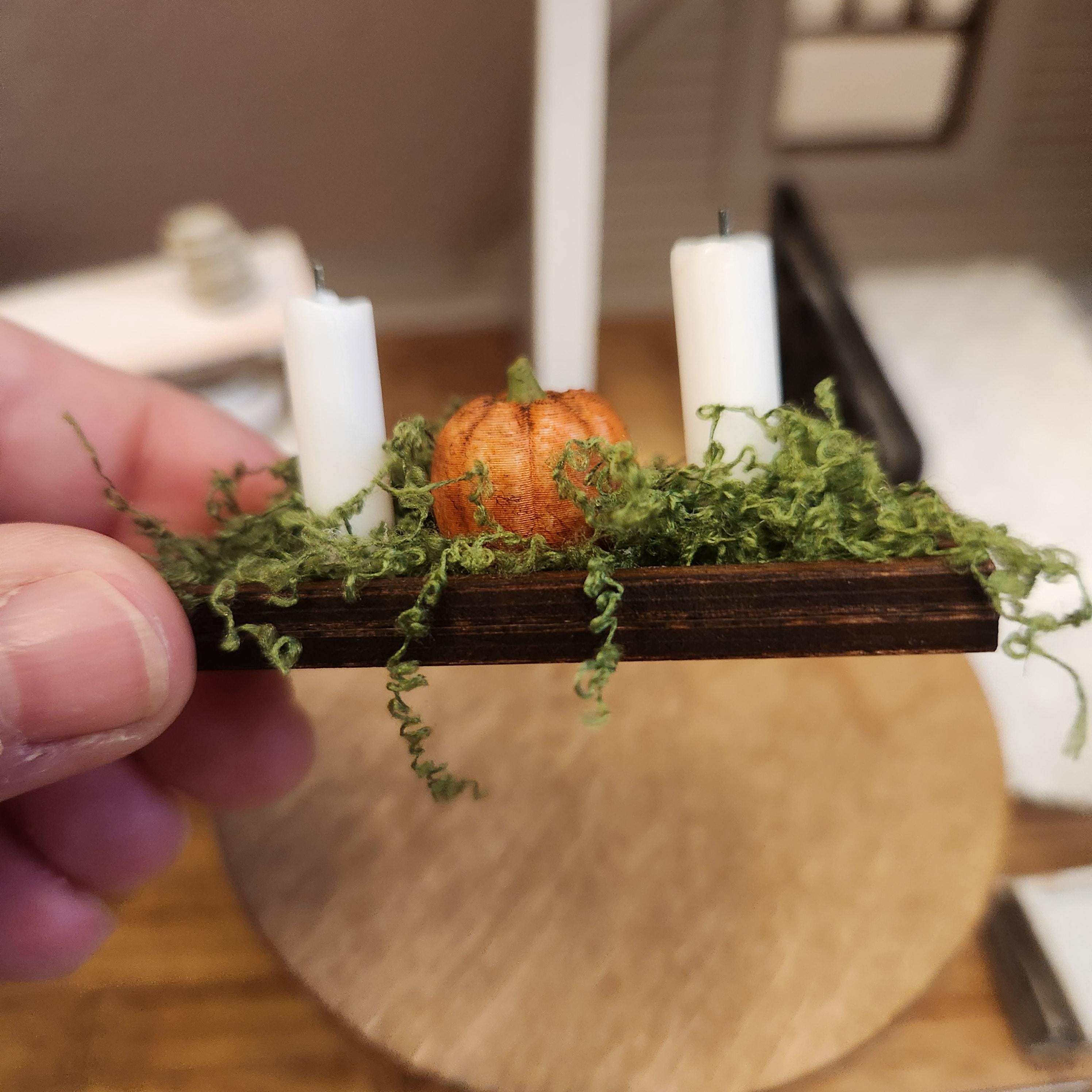 1:12 Scale Miniature Fall Centerpiece – Thanksgiving Harvest Decor