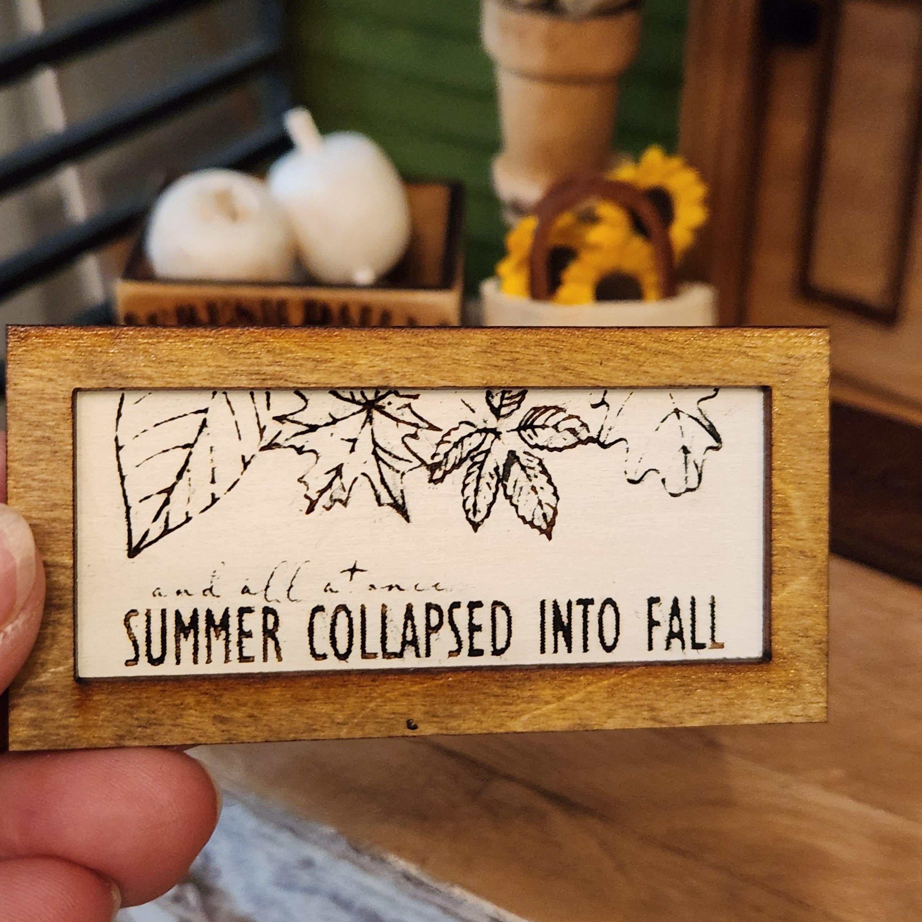 Dollhouse Miniature Fall Sign, 1:12 Scale Farmhouse Decor