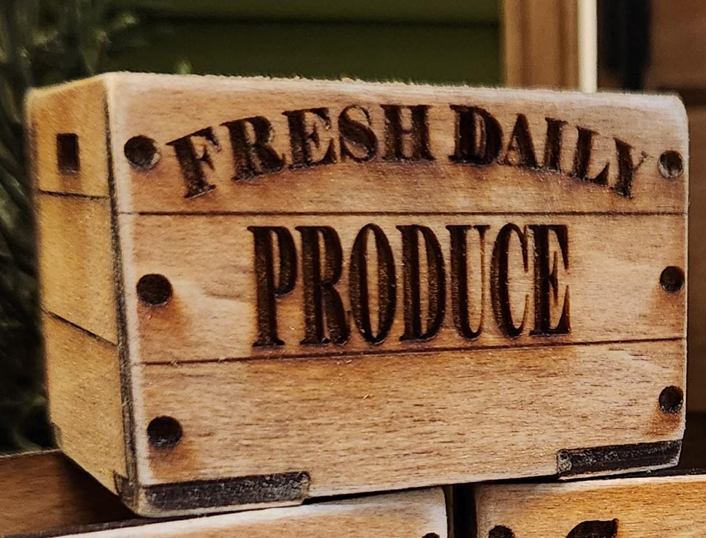 1:12 Scale Miniature Rustic Crate – Farmhouse Storage & Porch Decor