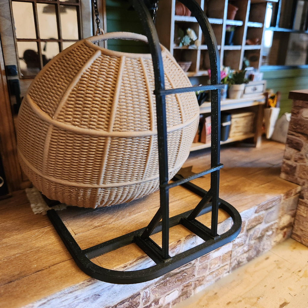 Dollhouse Miniatures Hanging Chair, dollhouse furniture, 1:12 scale