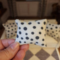 Dollhouse Miniature Black & White Polka Dot Pillow, 1:12 Scale, Decor Pillow