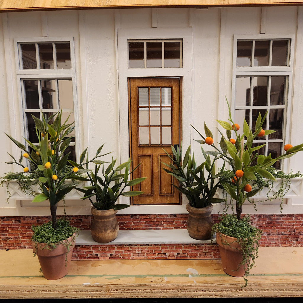1:12 Scale Miniature Potted Fruit Tree – Lemon or Orange Topiary