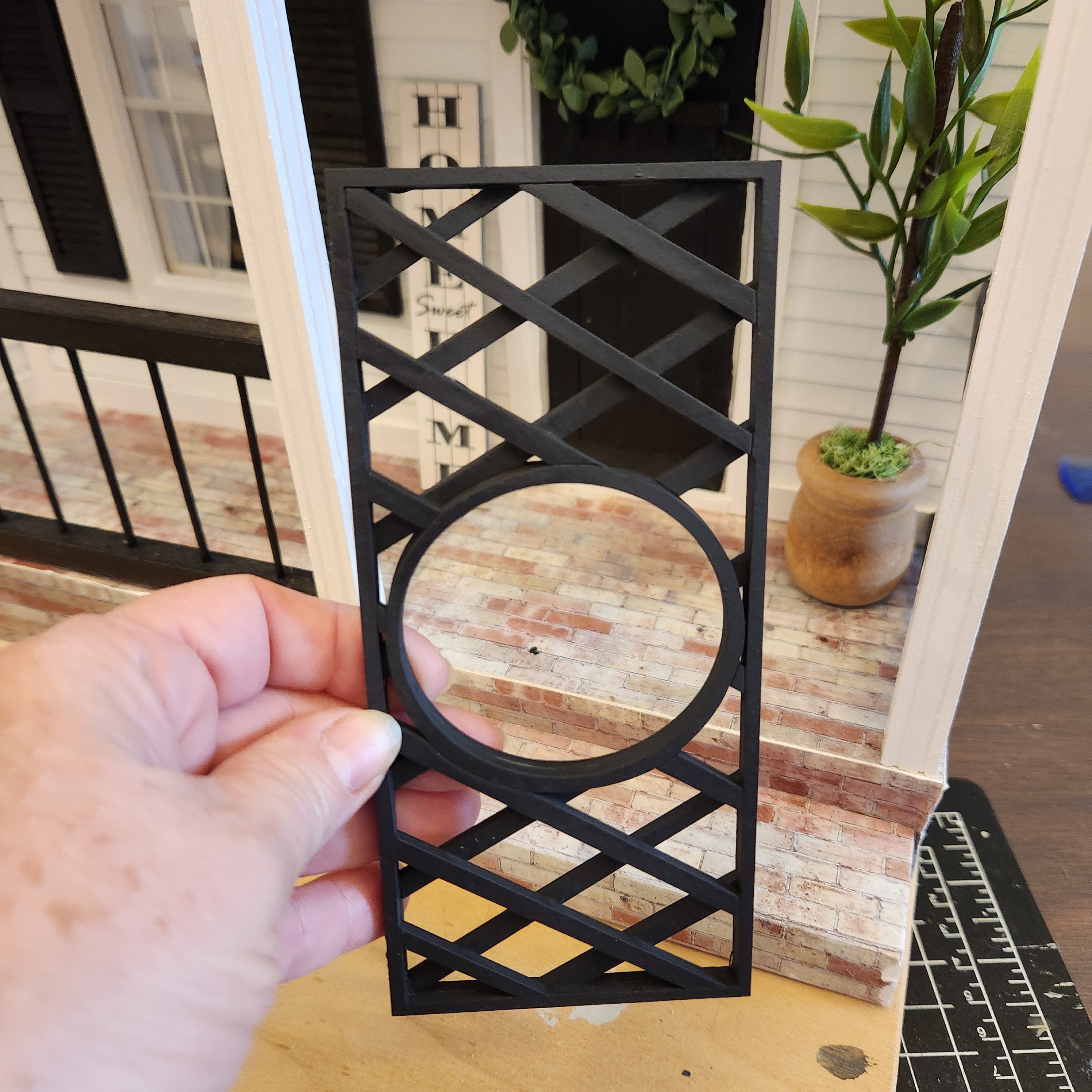 1:12 Scale Miniature Garden Trellis – Architectural Wood Lattice