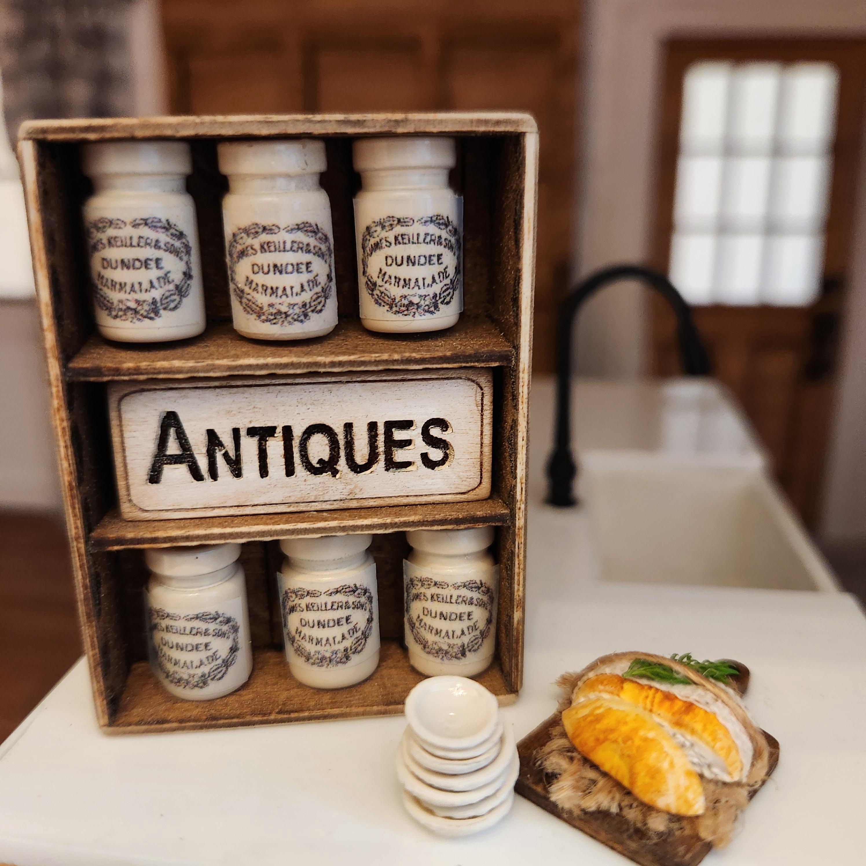 1:12 Scale Miniature Vintage Display Shelf – Shiplap Farmhouse Cubby