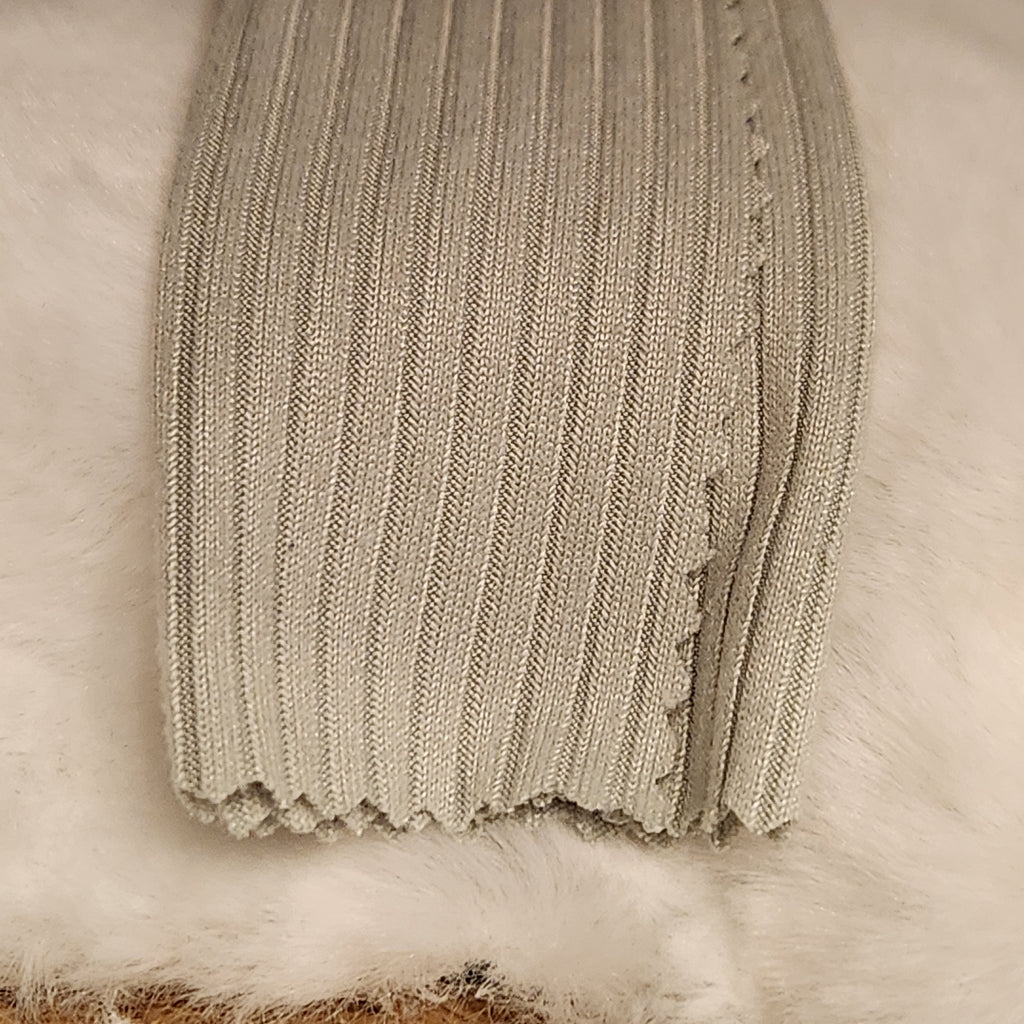 1:12 Scale Miniature Sage Green Throw – Ribbed Farmhouse Afghan