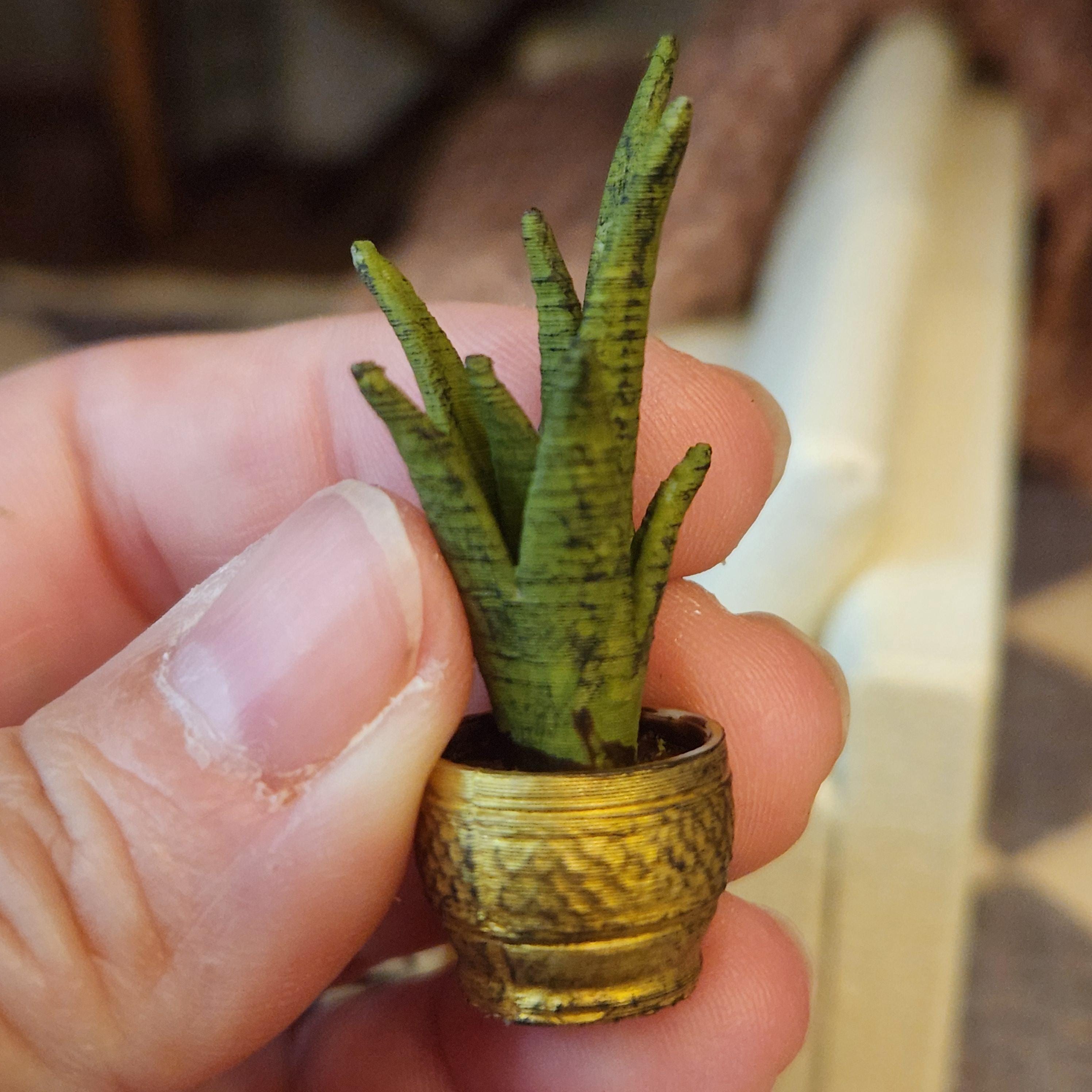 1:12 Scale Miniature Snake Plant – Modern "Greenery" Decor