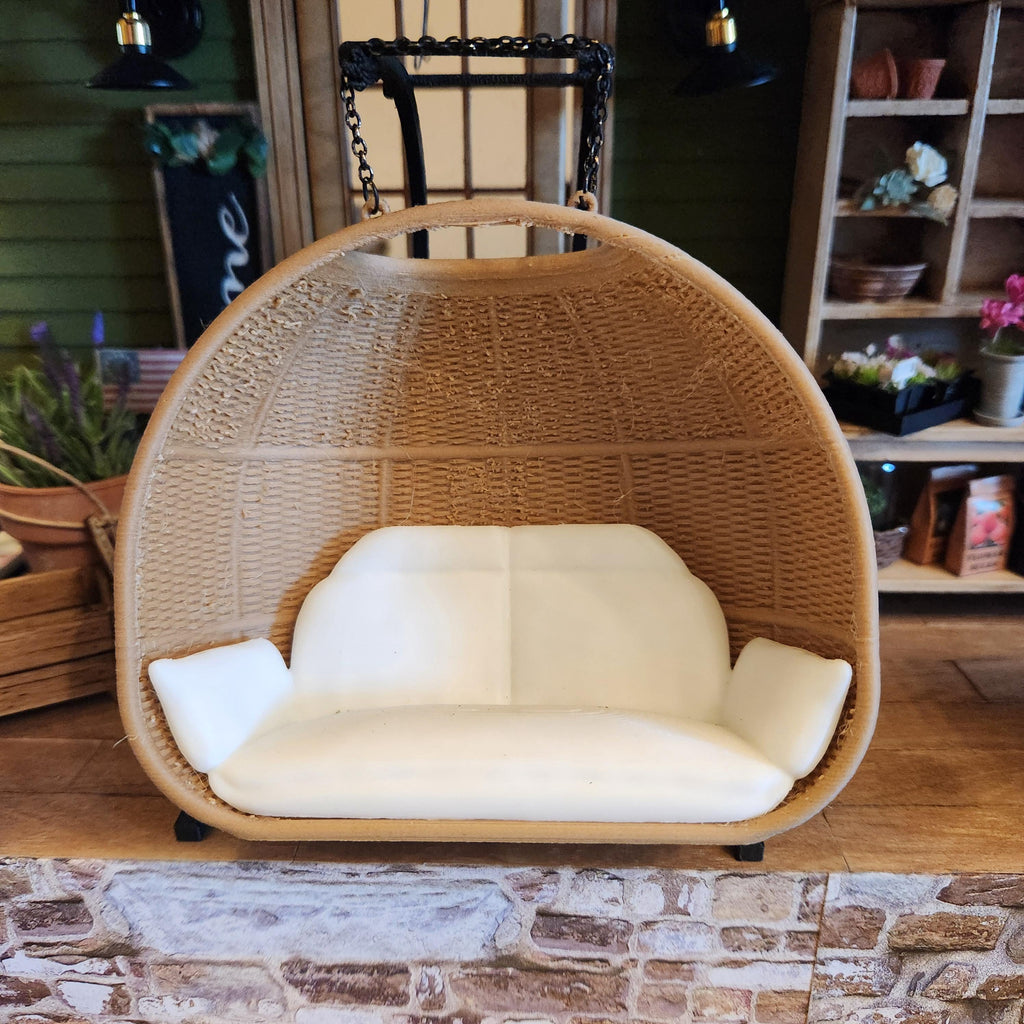 Dollhouse Miniatures Hanging Chair, dollhouse furniture, 1:12 scale