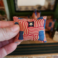 Dollhouse Miniature Accent Pillow, Patriotic Flag Decor, 1:12 Scale