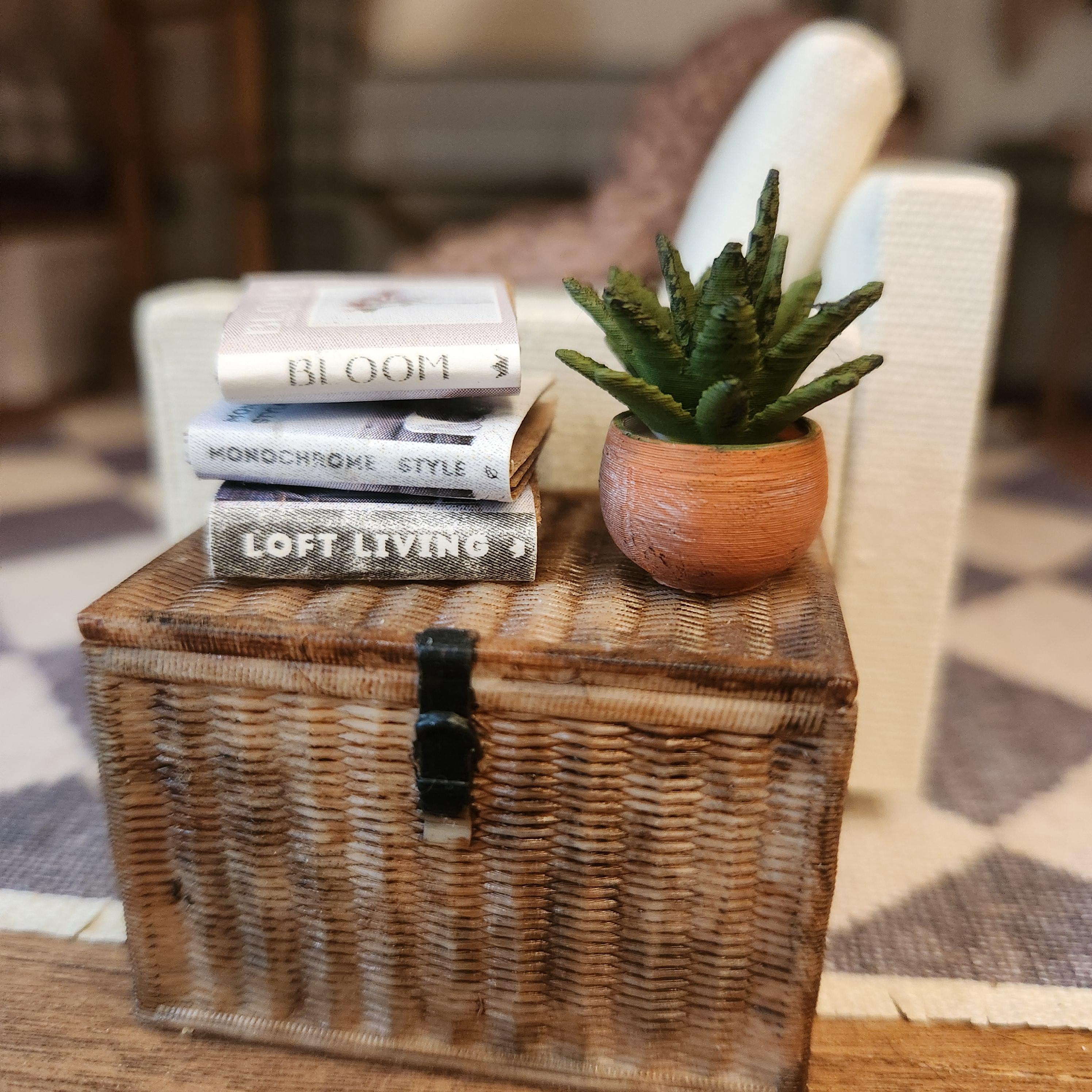 1:12 Scale Miniature Potted Succulent – Terra Cotta Farmhouse Greenery