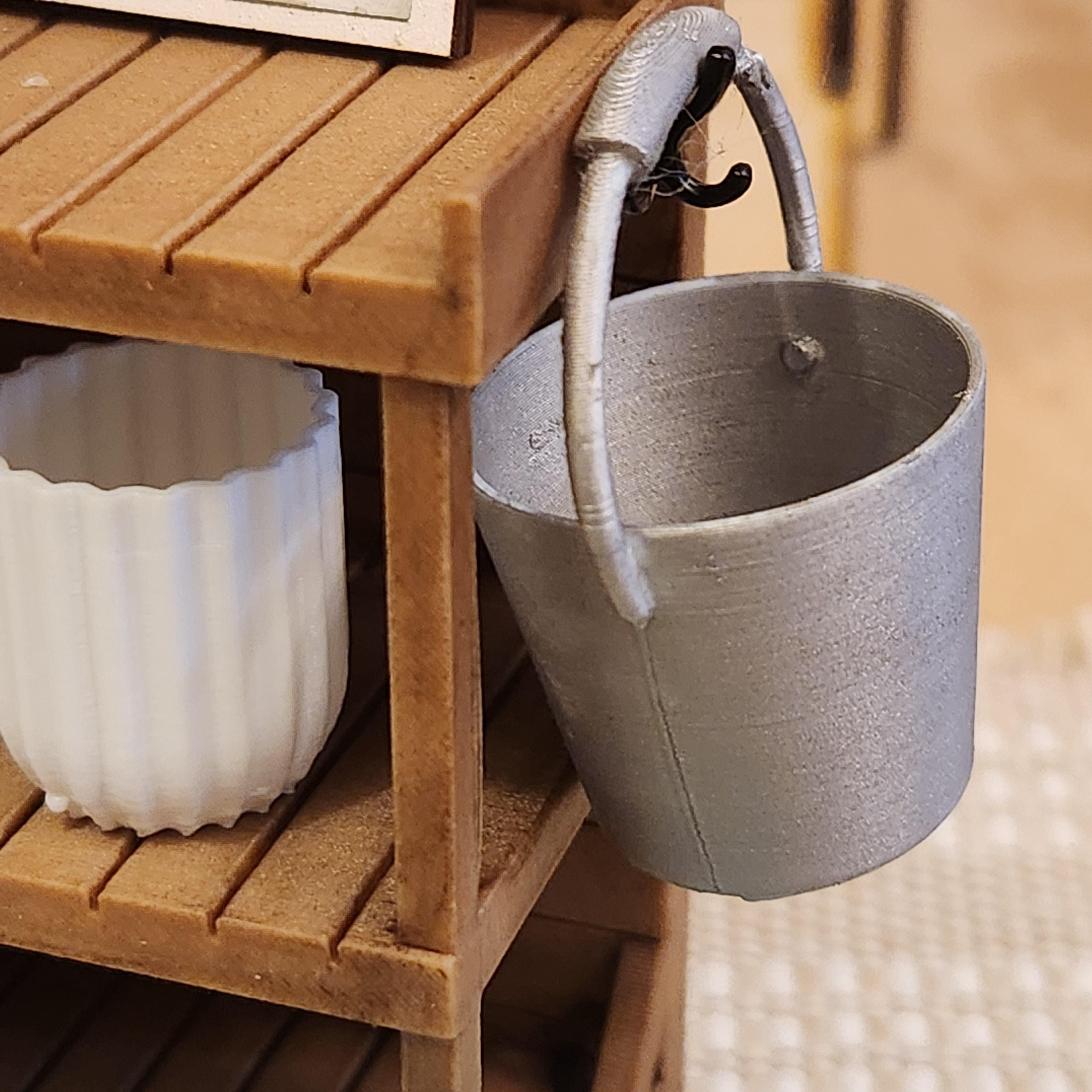 Miniature Potting Bench 1:12 Scale Vignette | Spring Garden Decor
