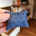 Dollhouse Miniature Throw Pillow, Blue Dot, 1:12 Scale