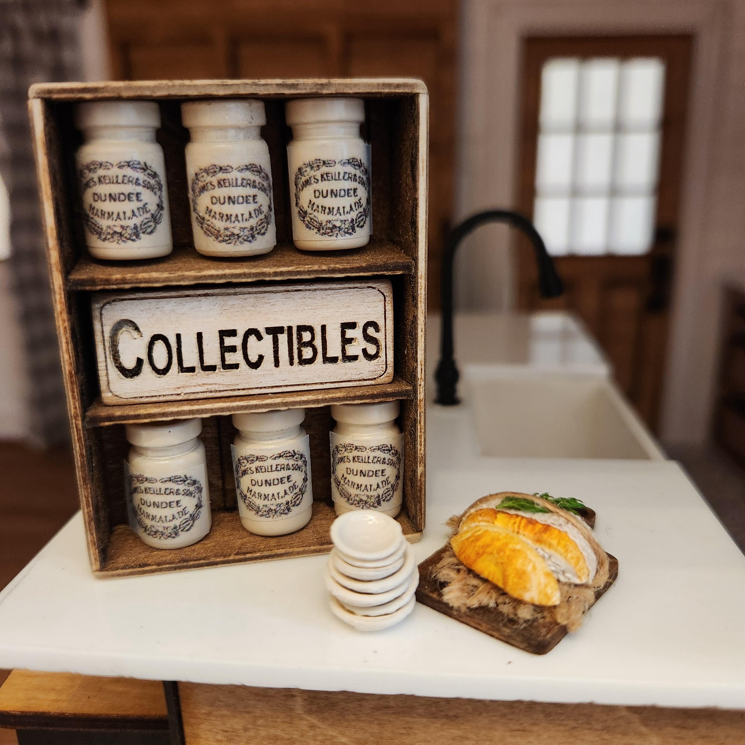 1:12 Scale Miniature Vintage Display Shelf – Shiplap Farmhouse Cubby