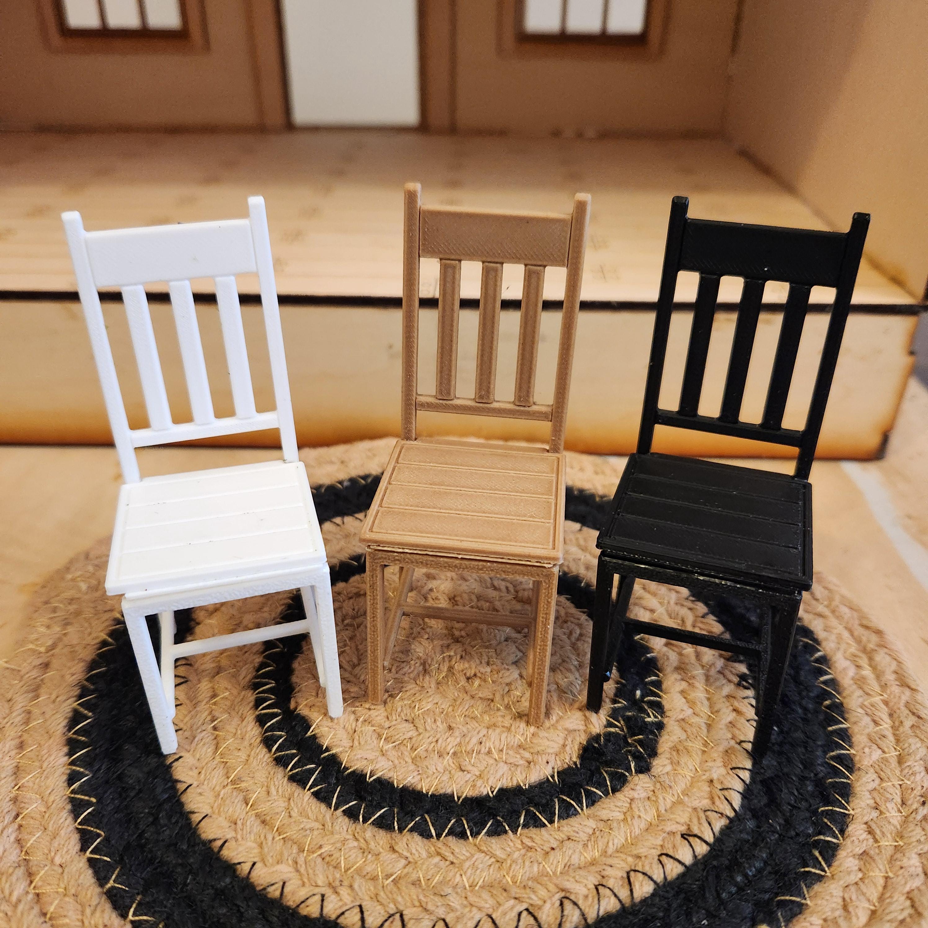 1:12 Scale Miniature Farmhouse Kitchen Chair – 3D Printed DIY Kit