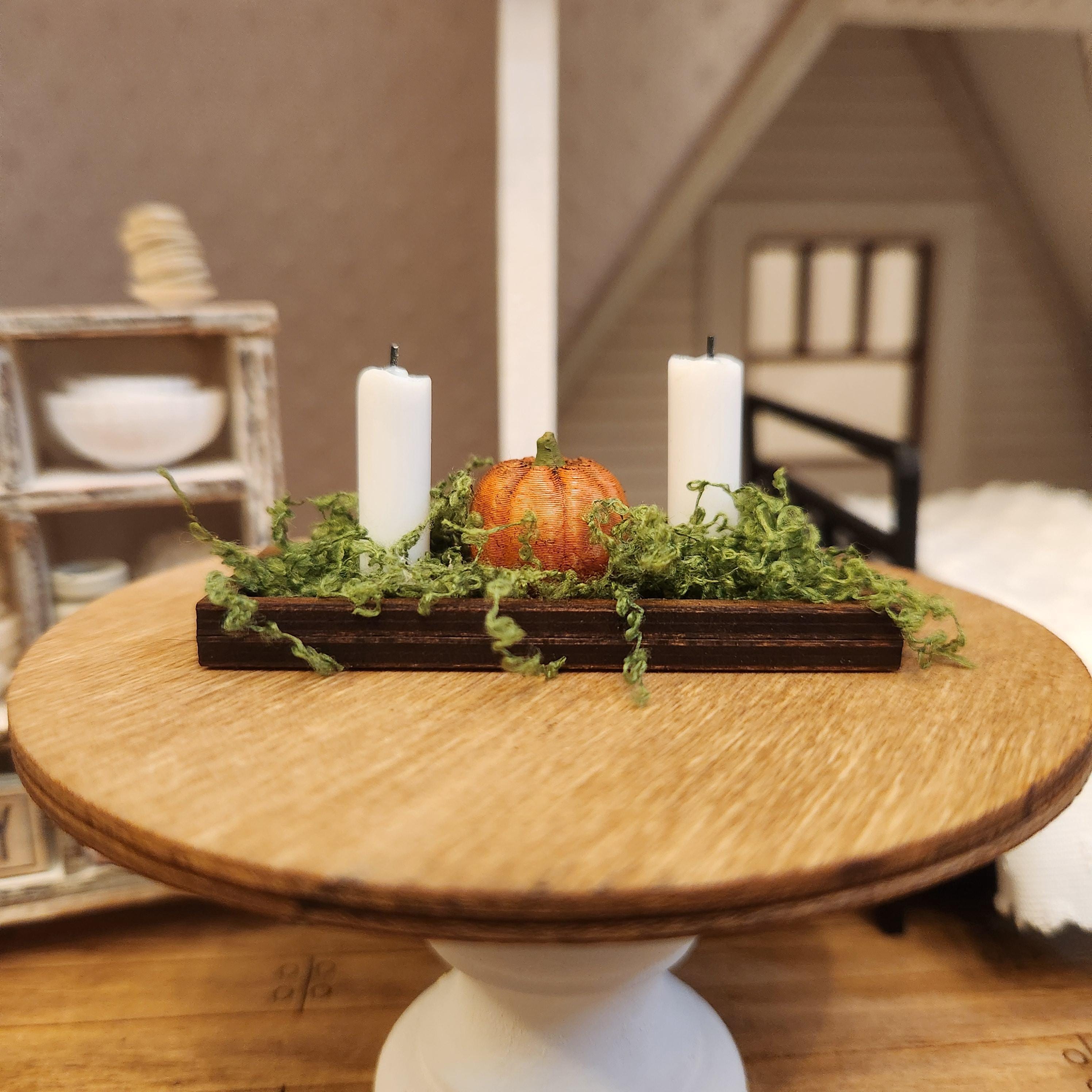 1:12 Scale Miniature Fall Centerpiece – Thanksgiving Harvest Decor
