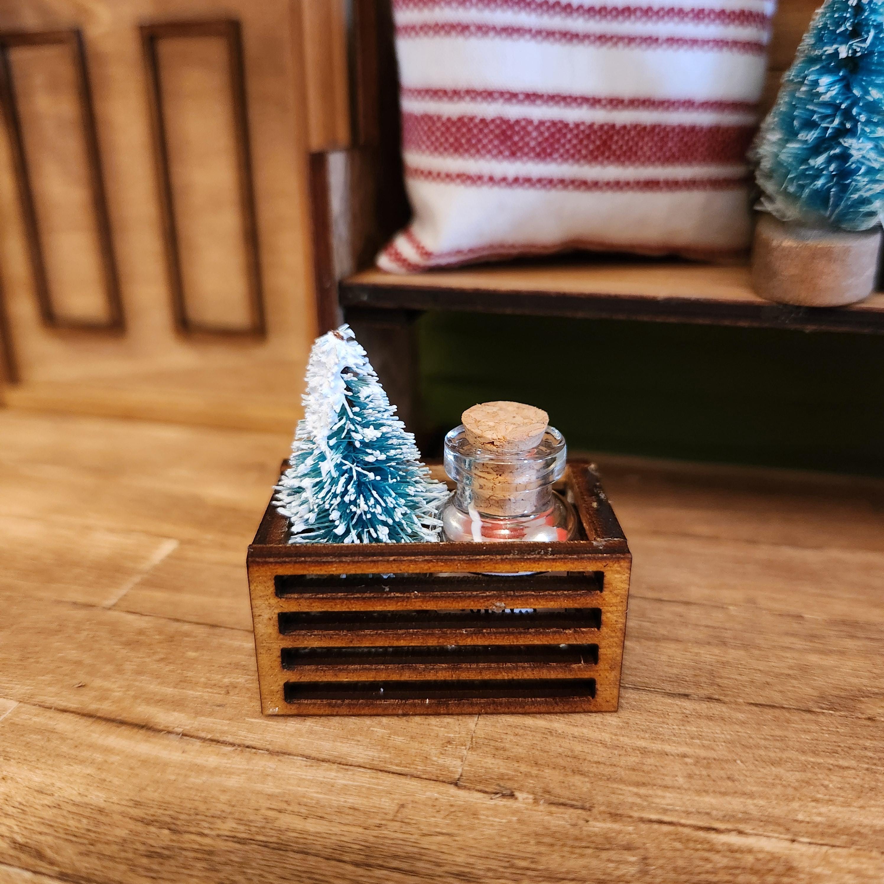 1:12 Scale Miniature Christmas Crate – Holiday "Baking Day" Vignette