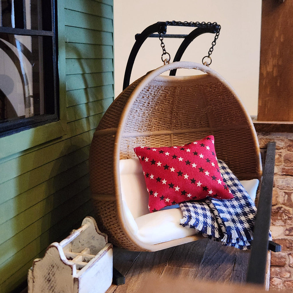 Dollhouse Miniatures Hanging Chair, dollhouse furniture, 1:12 scale