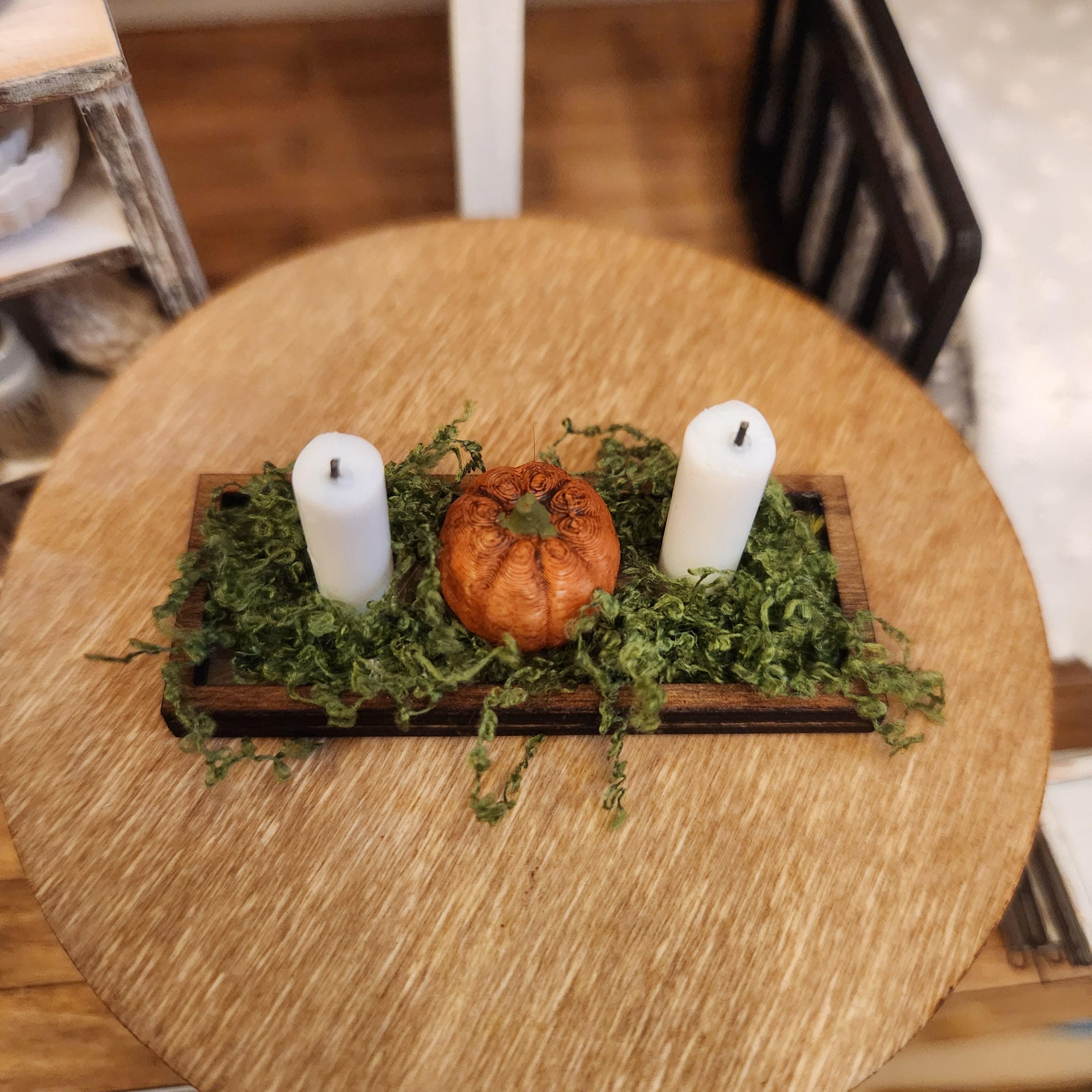 1:12 Scale Miniature Fall Centerpiece – Thanksgiving Harvest Decor