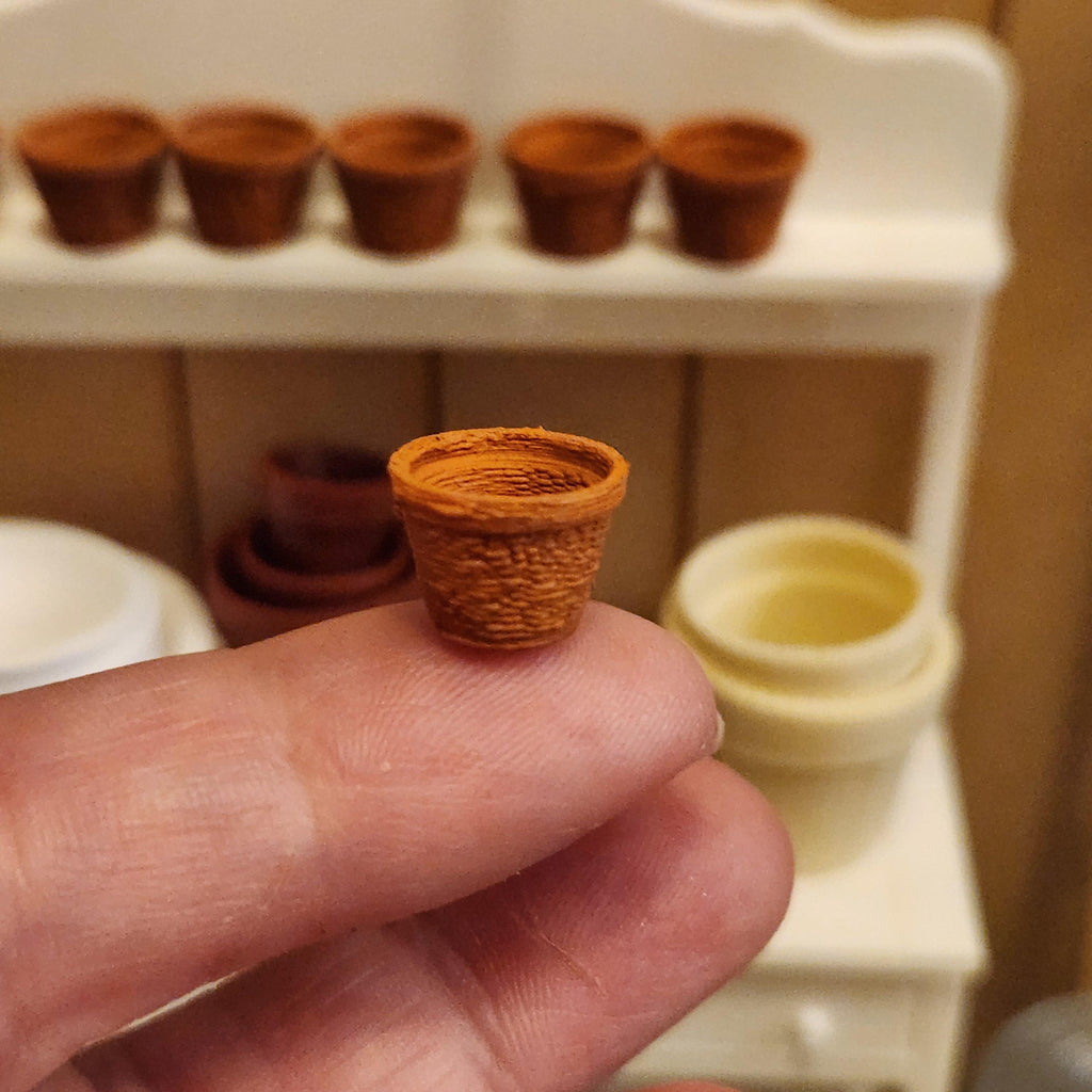 6-Piece Tiny Terracotta Set | 1:12 Scale Miniature Flower Pots