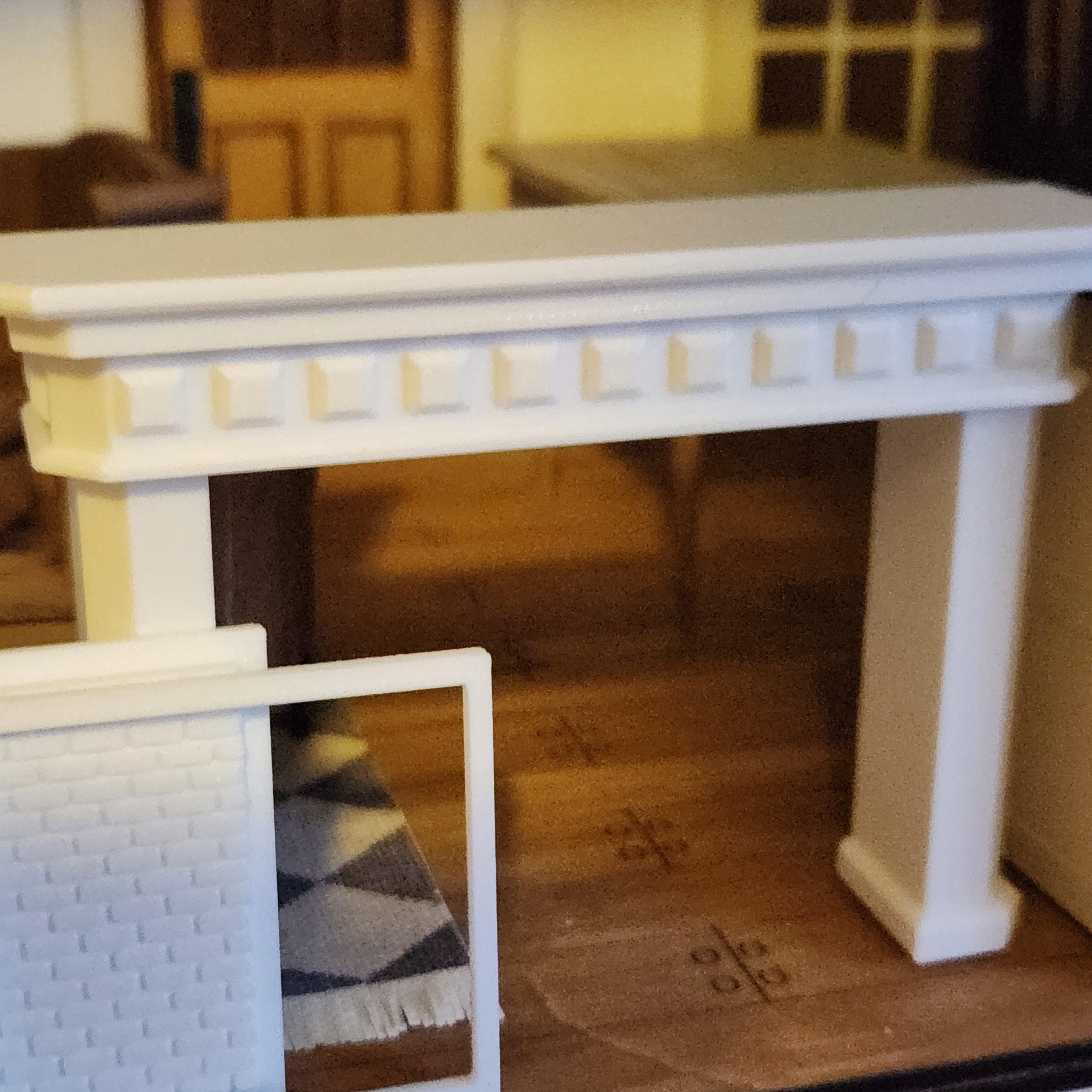 Miniature Modern Fireplace | 1:12 Scale Dollhouse Mantel Kit