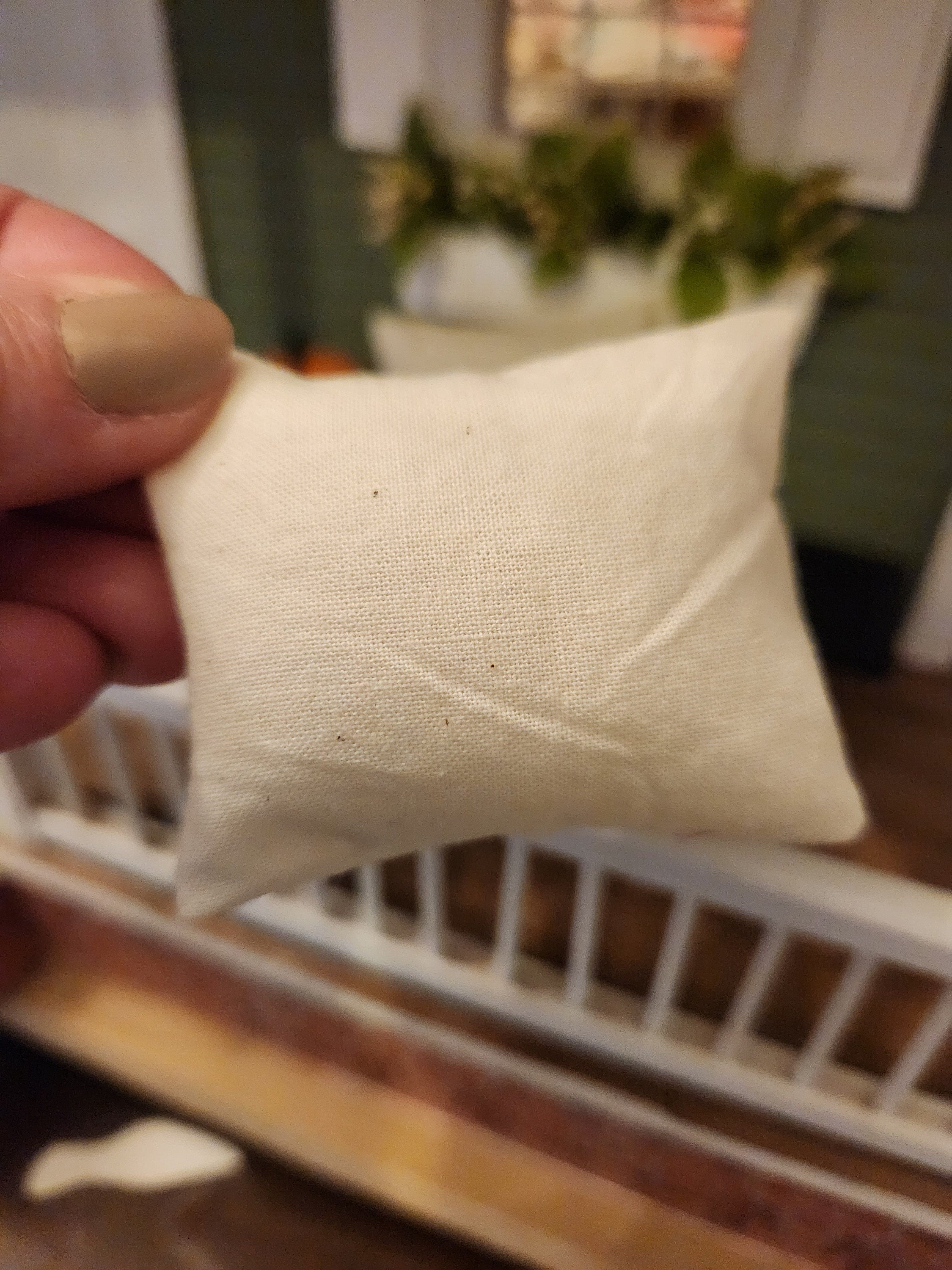 Dollhouse Miniature Throw Pillow, Natural Beige, 1:12 Scale