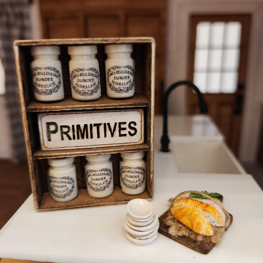 1:12 Scale Miniature Vintage Display Shelf – Shiplap Farmhouse Cubby
