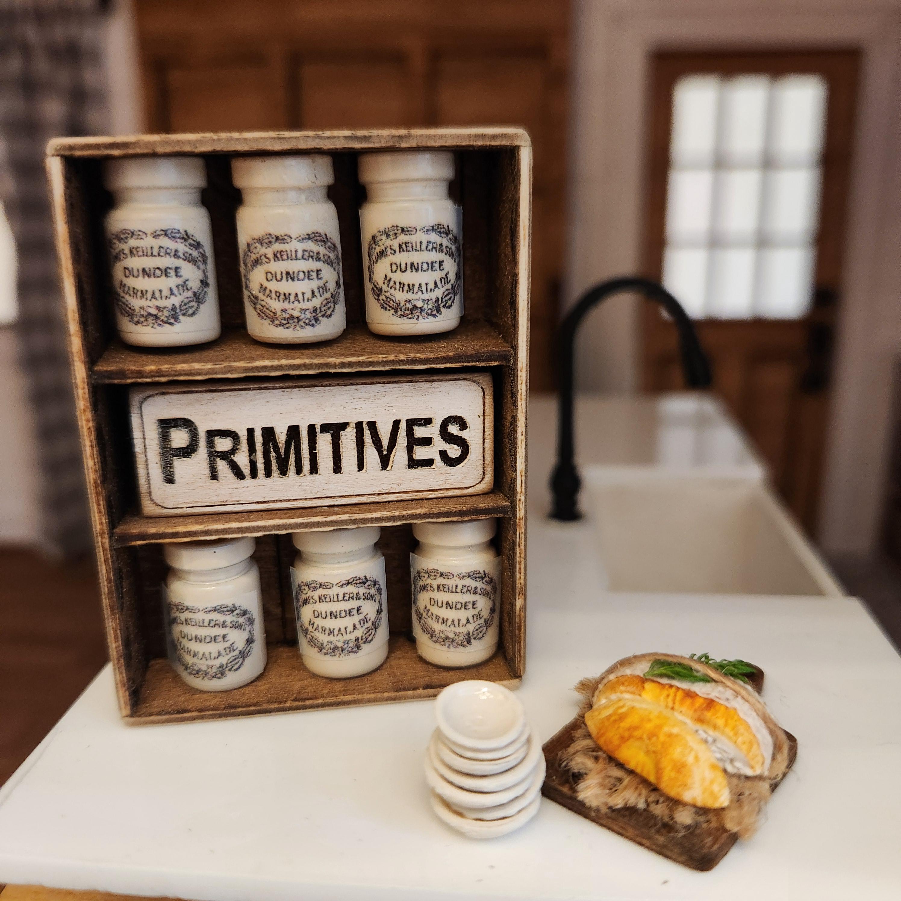 1:12 Scale Miniature Vintage Display Shelf – Shiplap Farmhouse Cubby