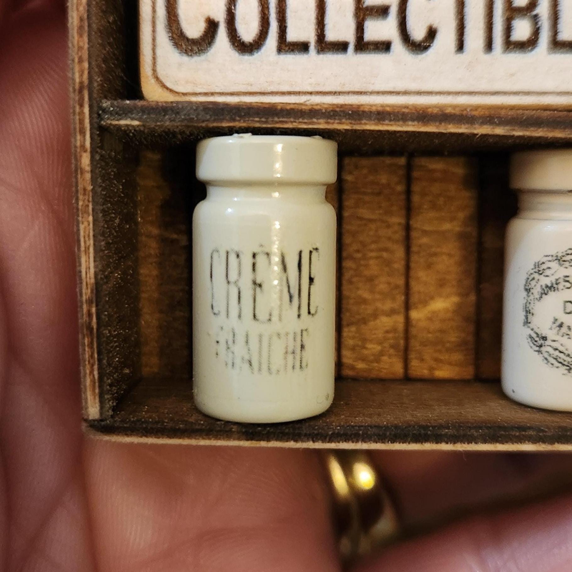 1:12 Scale Miniature Vintage Advertising Jars – Marmalade, Cream, & French Bistro Labels