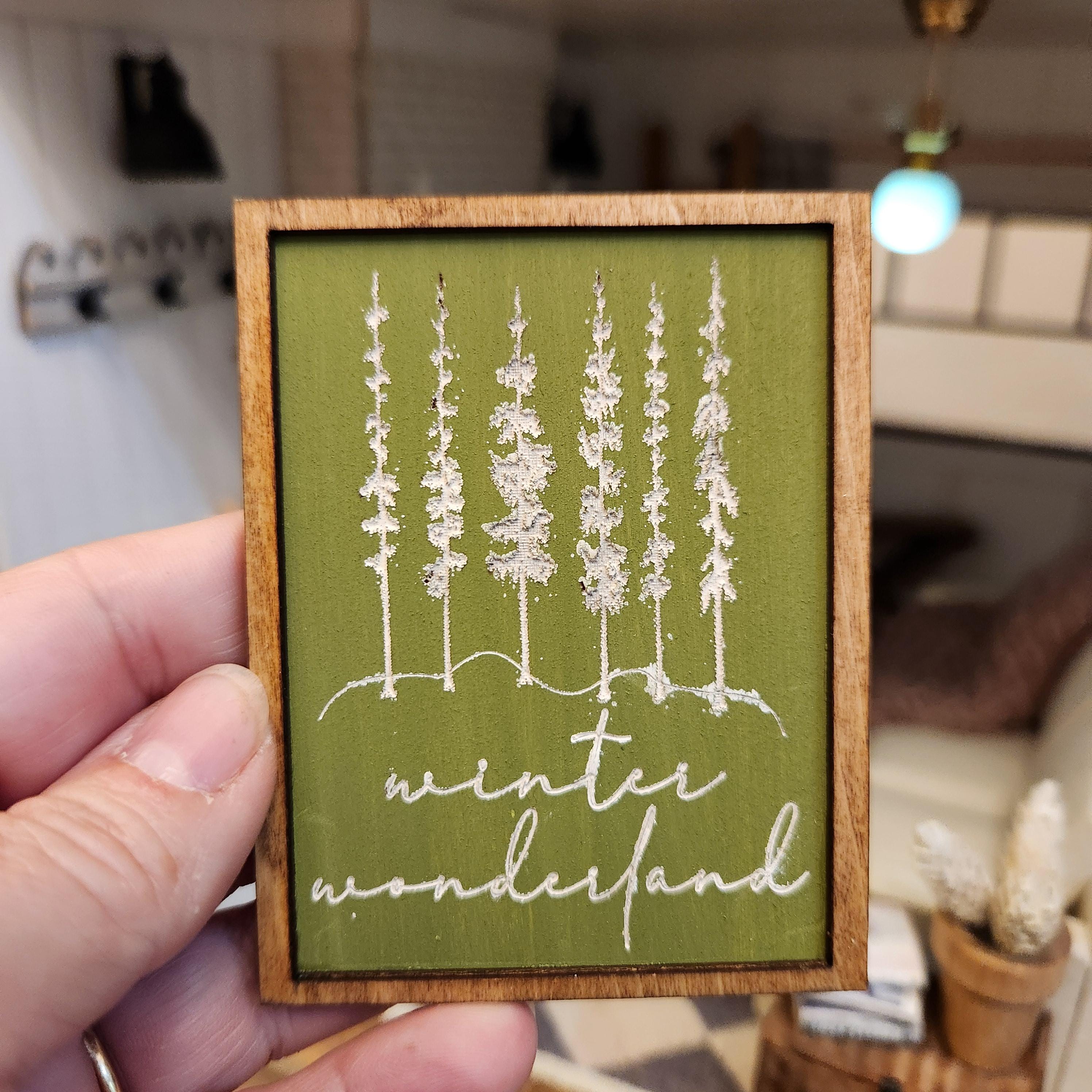 Winter Wonderland Dollhouse Sign, 1:12 Scale, Farmhouse Decor