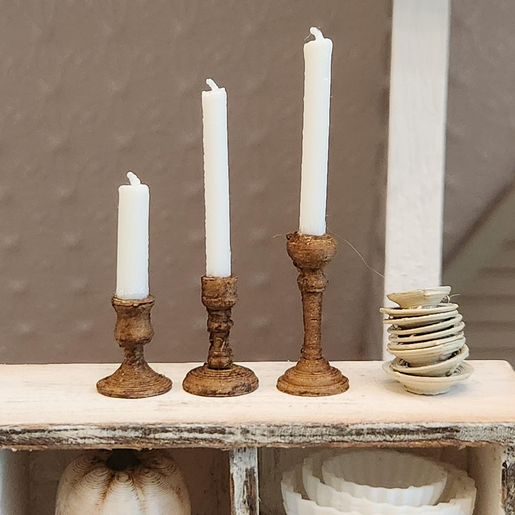 1:12 Scale Miniature Candlesticks – Modern & Traditional Finishes