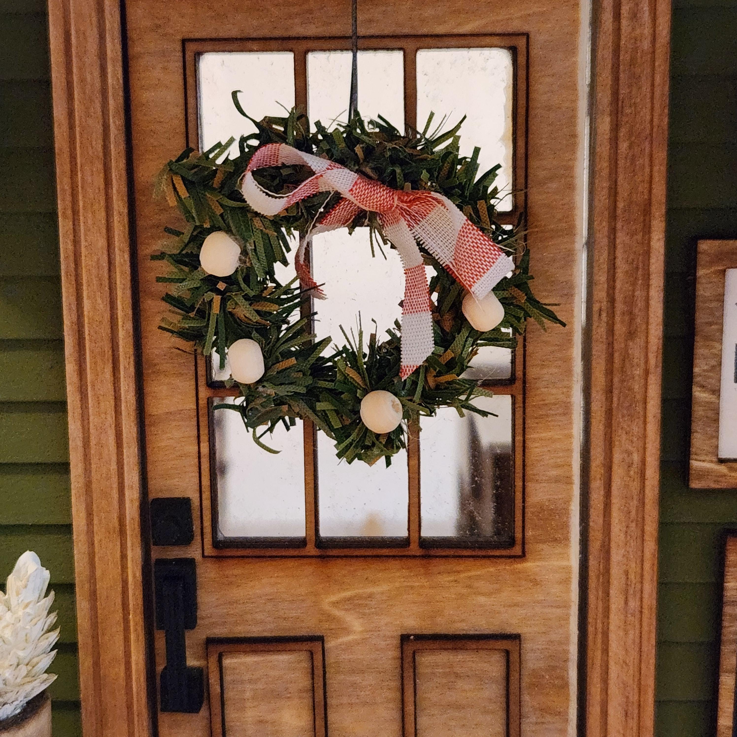 1:12 Scale Miniature Large Pine Bough Holiday Wreath