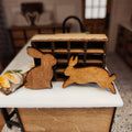 1:12 Scale Miniature Easter Bunny Cutting Boards – Rustic Spring Decor
