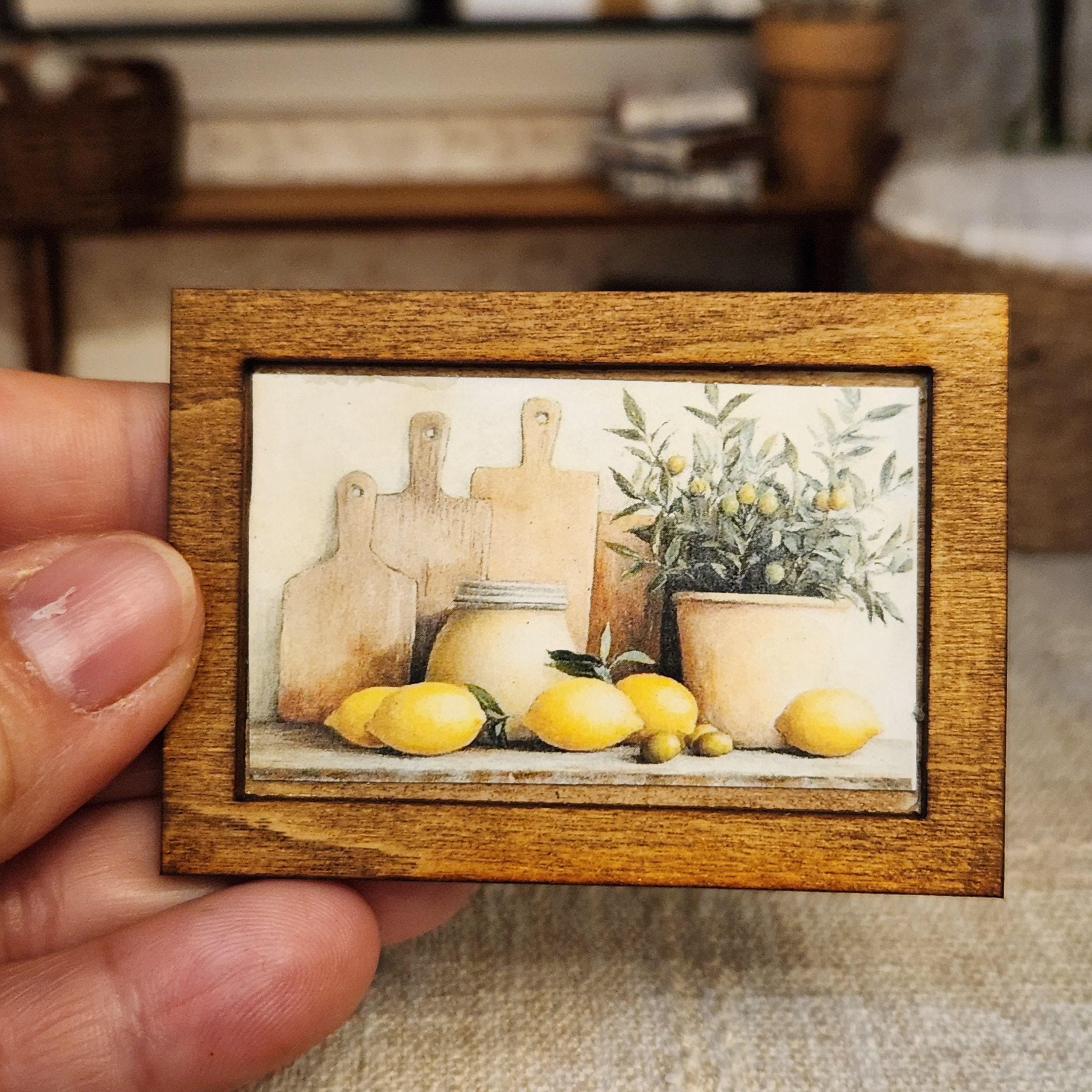 Dollhouse Miniature Lemon Kitchen Print, 1:12 Scale
